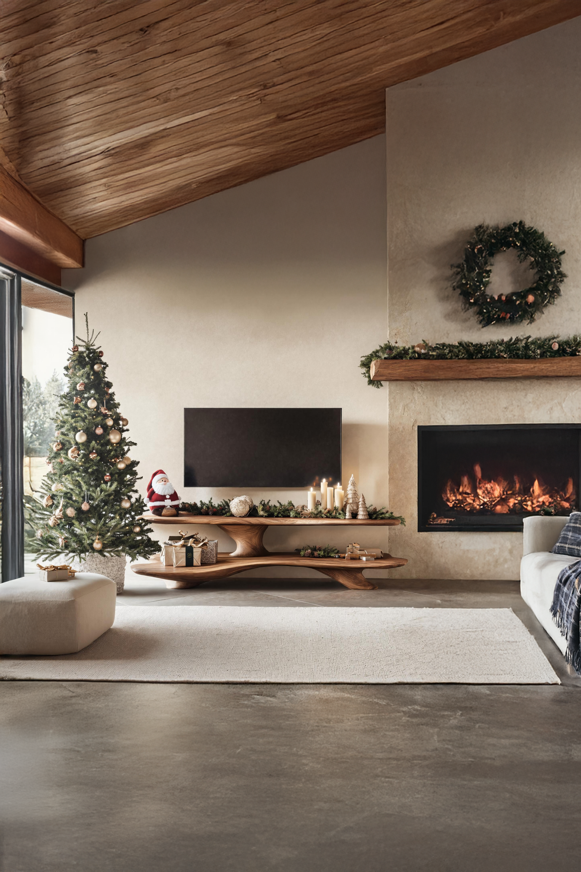 Handcrafted Live Edge Entryway TV Console For Christmas Furniture Decor SILDTTNCTV003