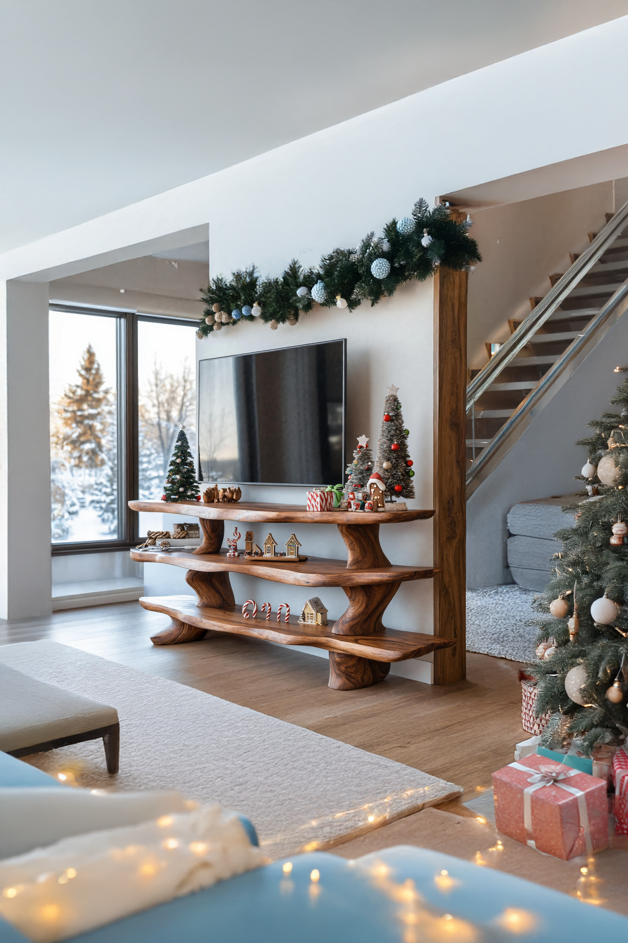 Mid Century Solid Wood TV Console For Holiday Bedroom Decor SILDTTNCTV023