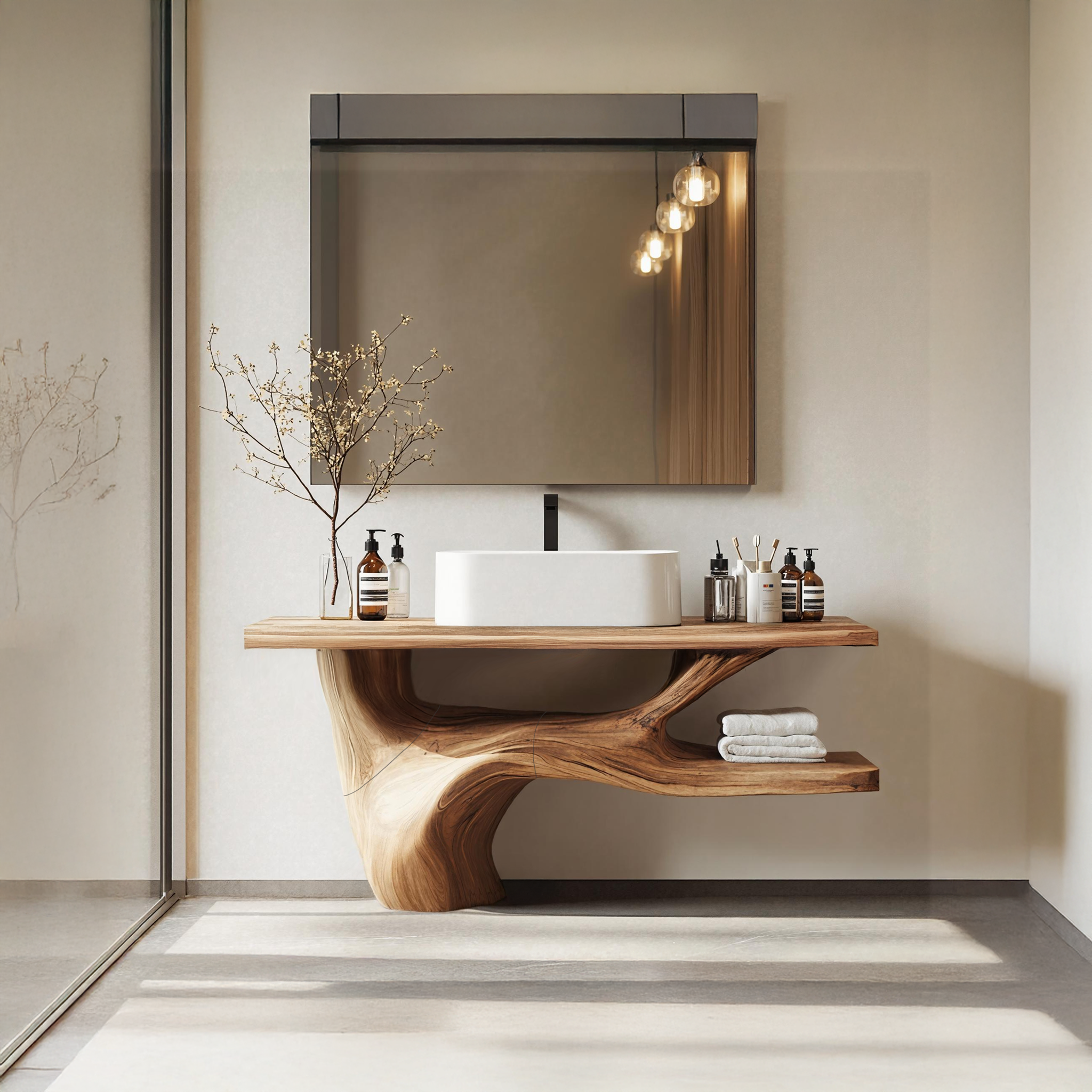 Handcrafted Solid Wood Vanity For Natural Interiors SILDTTRBRV002