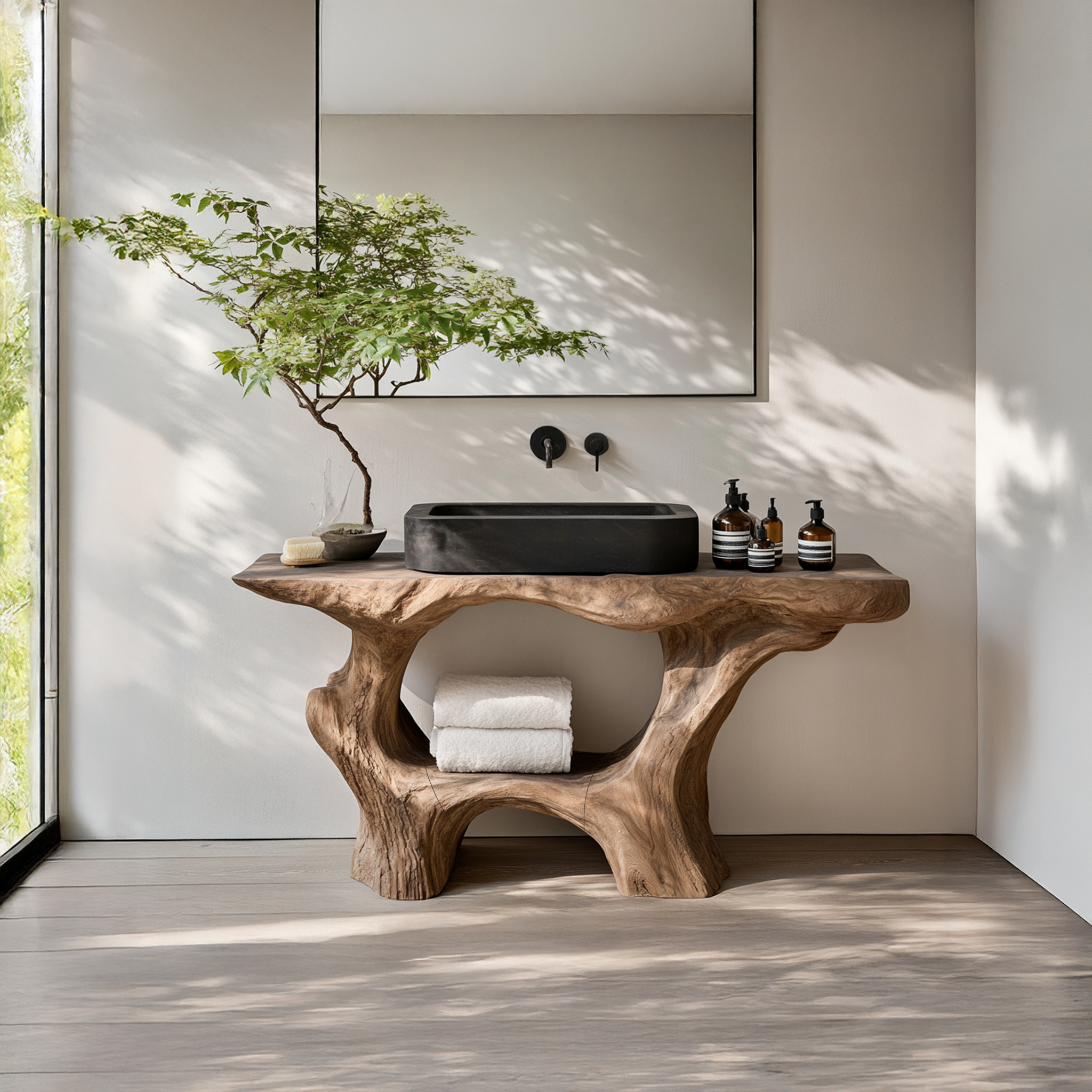 Farmhouse Solid Wood Vanity For Rustic Bathroom SILDTTRBRV001