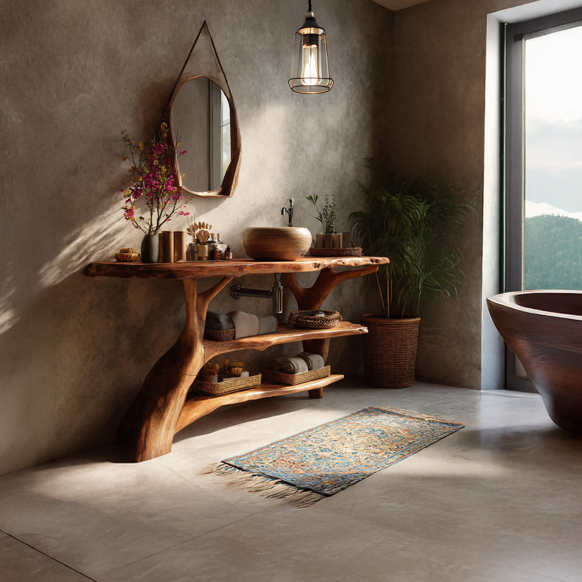 Farmhouse Solid Wood Bathroom Vanity For Cozy Bathroom Design Interior SILDTTRBRV075