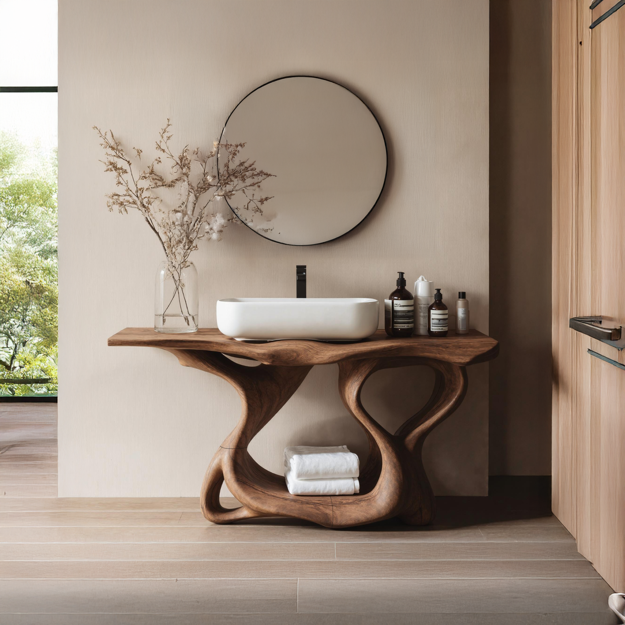 Rustic Solid Wood Vanity For Bathroom Furniture Decor SILDTTRBRV014