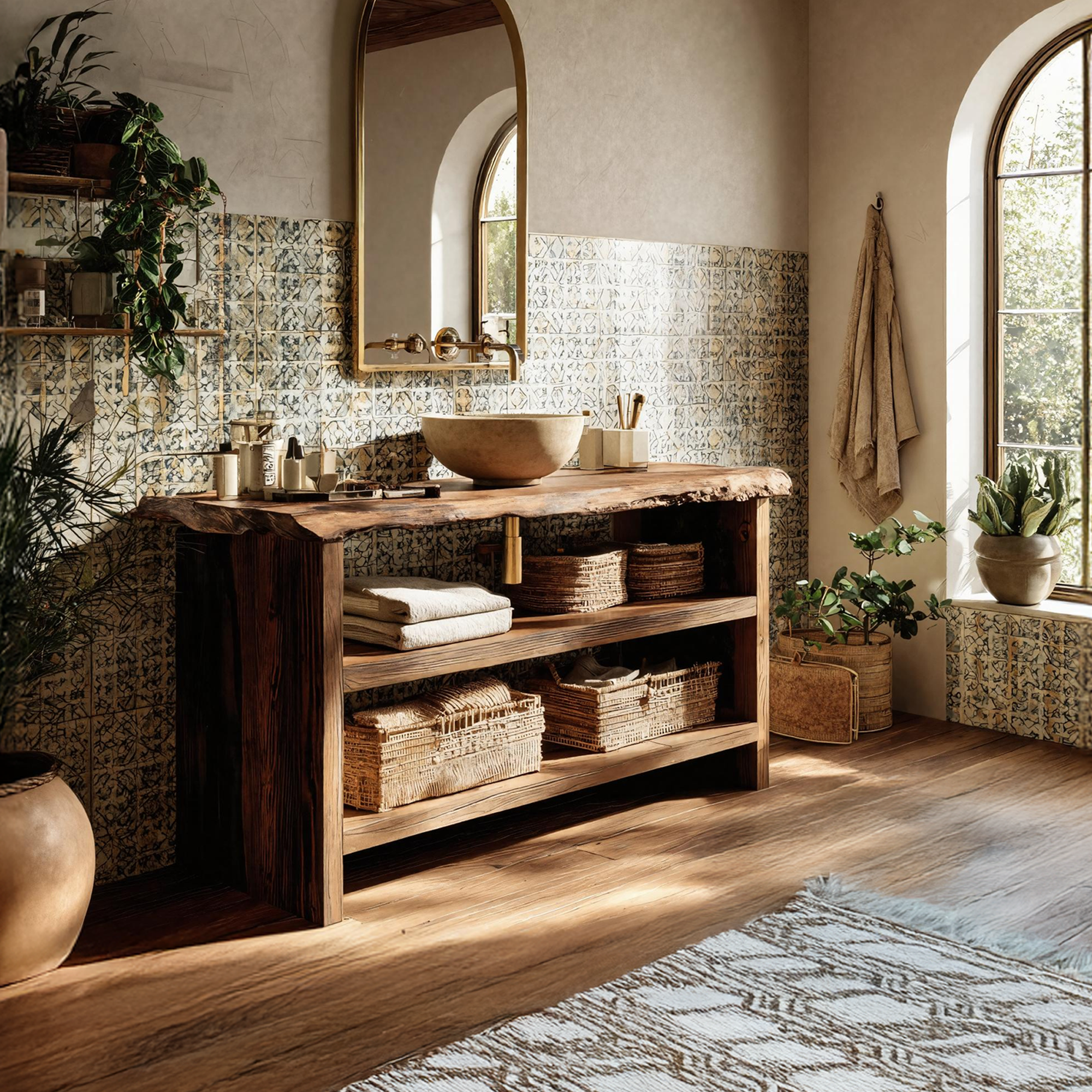 Wooden Vanity Mid Century Style For Bathroom Makeover SILDTTRBRV044