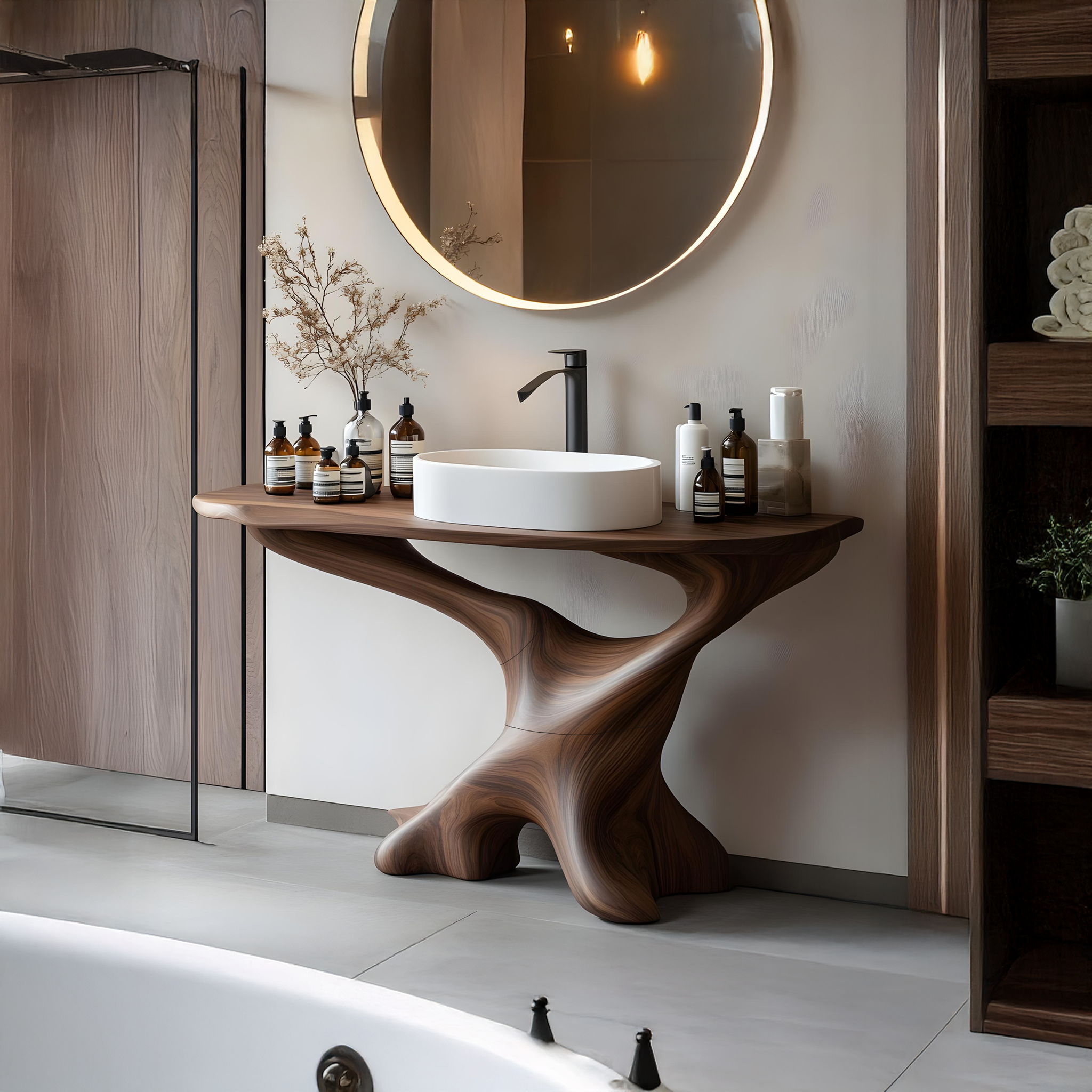 Handcrafted Solid Wood Vanity For Bathroom Decor SILDTTRBRV011