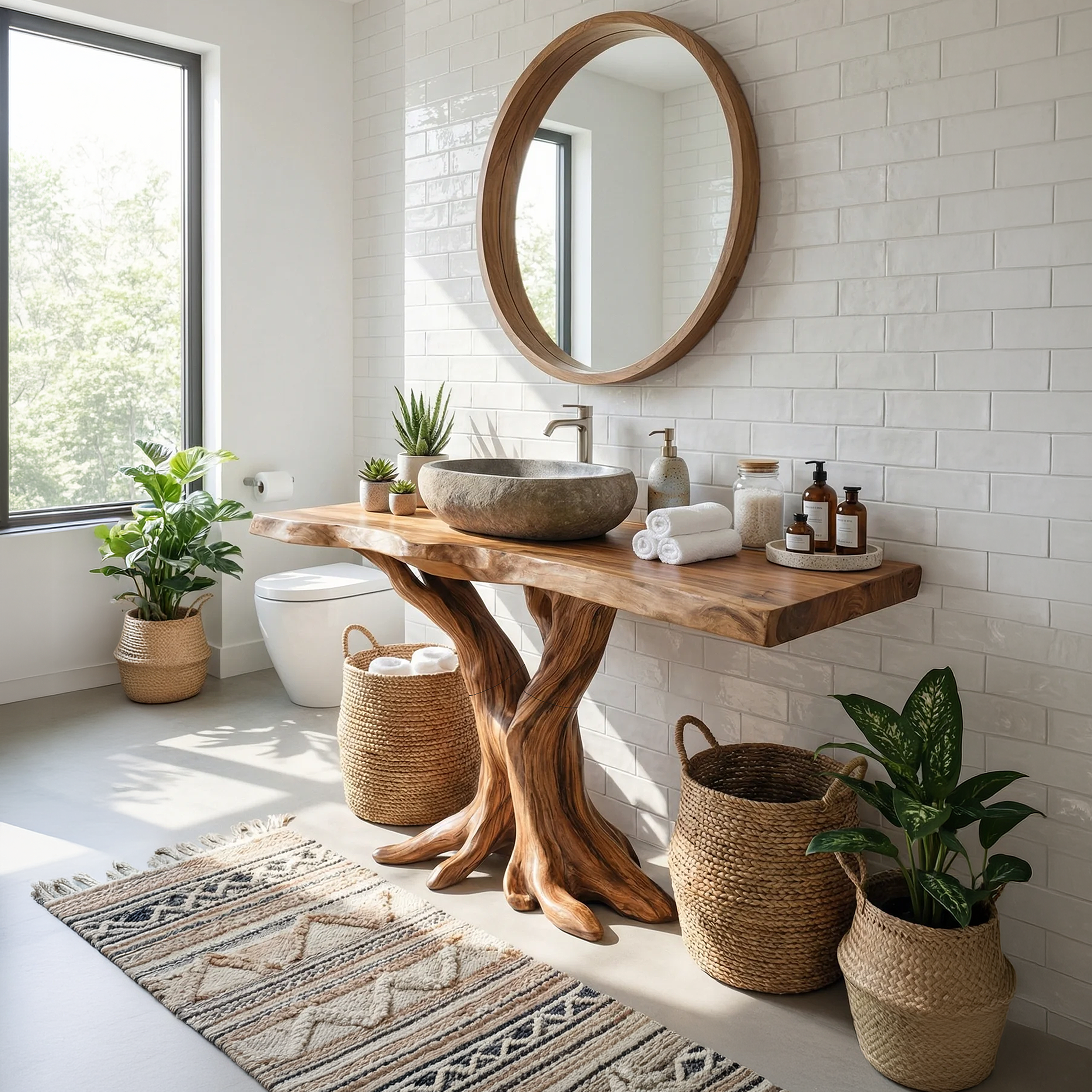 Modern Live Edge Bathroom Vanity Handmade Wood For Bathroom Decor SILDTTRBRV125