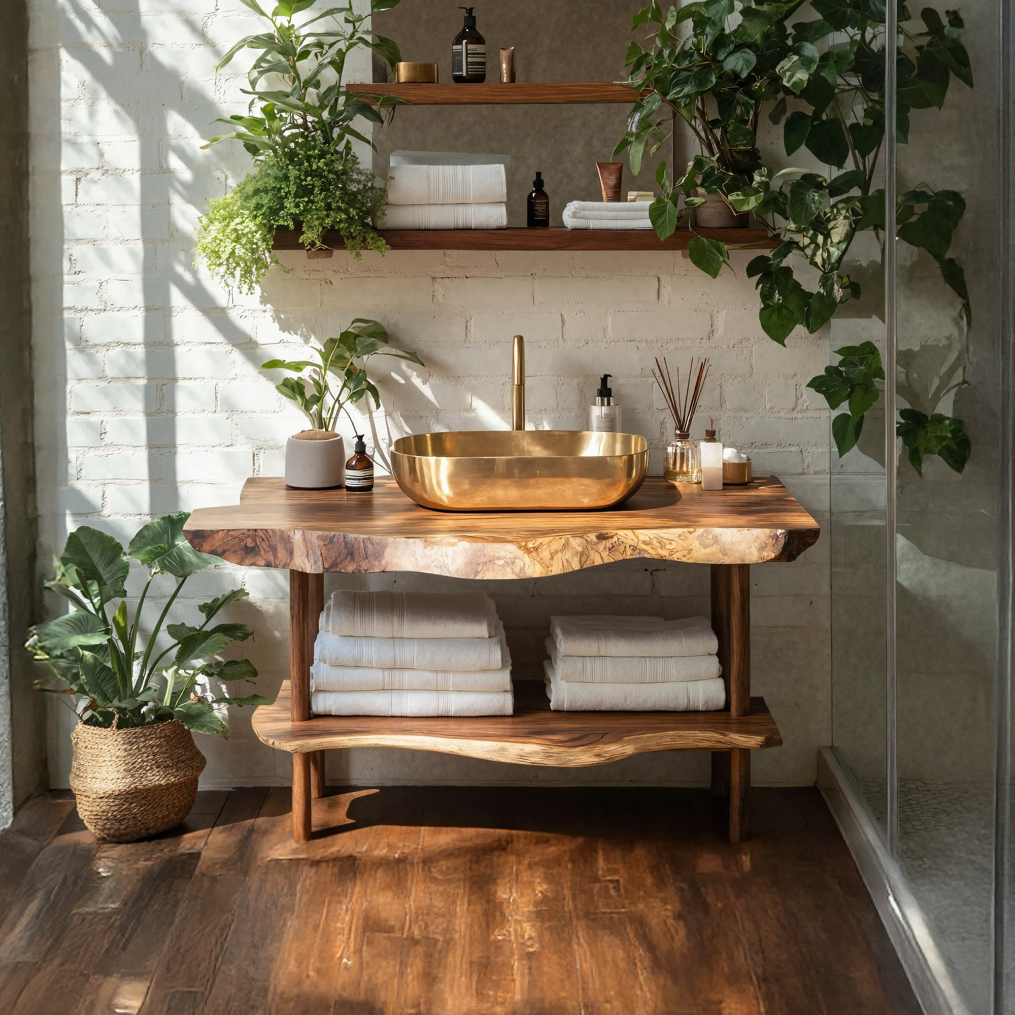 Rustic Wood Bathroom Vanity For Functional Decor SILDTTRBRV052