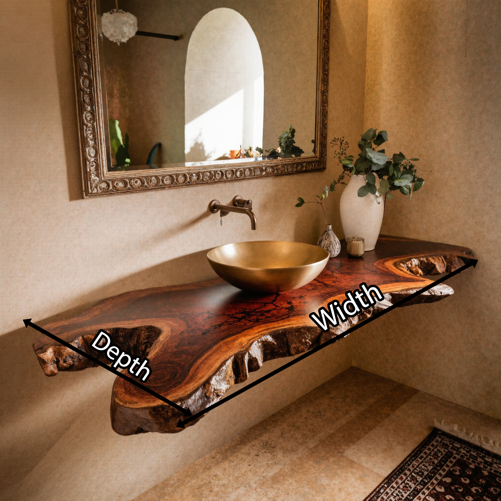 Rustic Bathroom Vanity Floating Shelf SILDTBRV091
