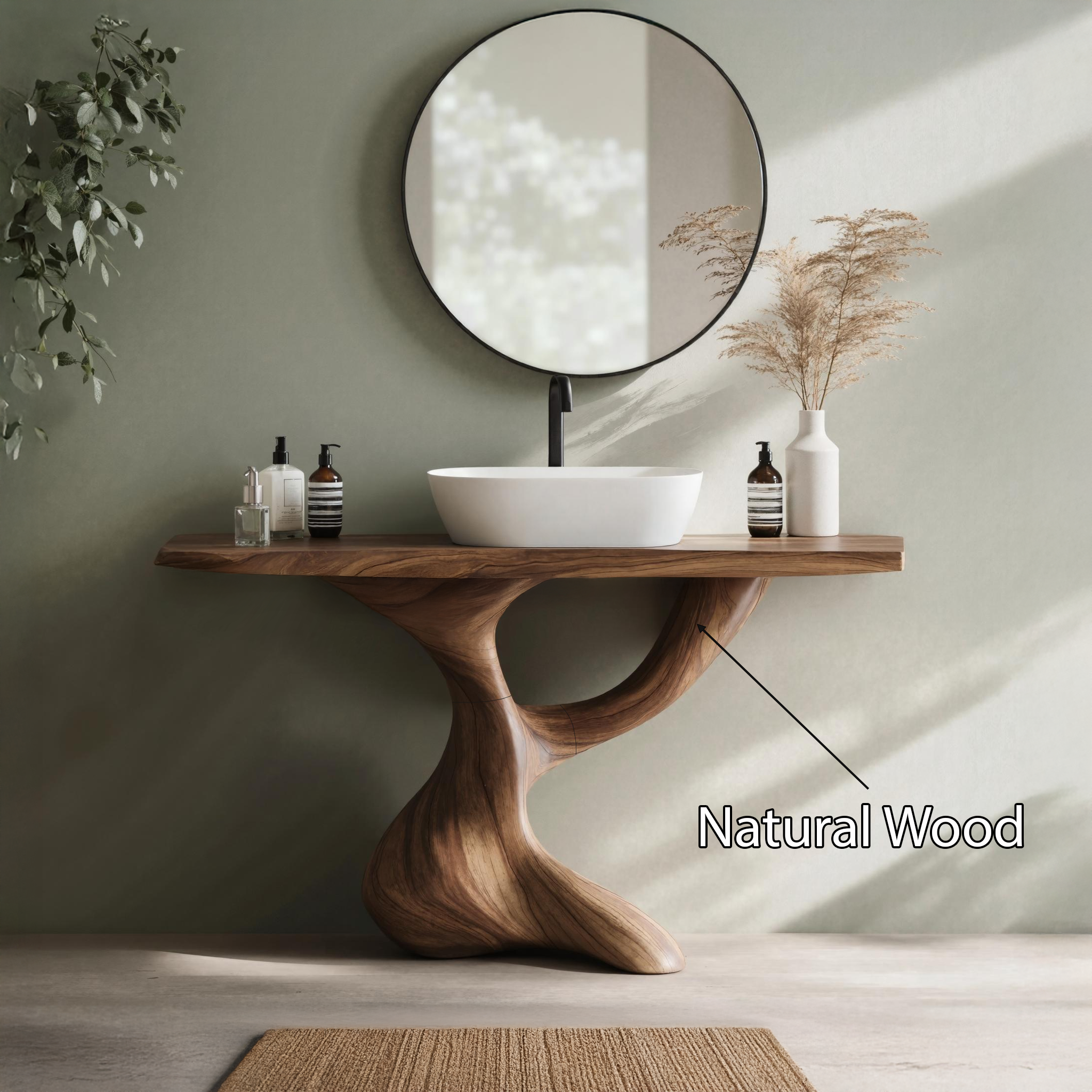 Handcrafted Solid Vanity For Timeless Bathroom Use SILDTTNBRV003
