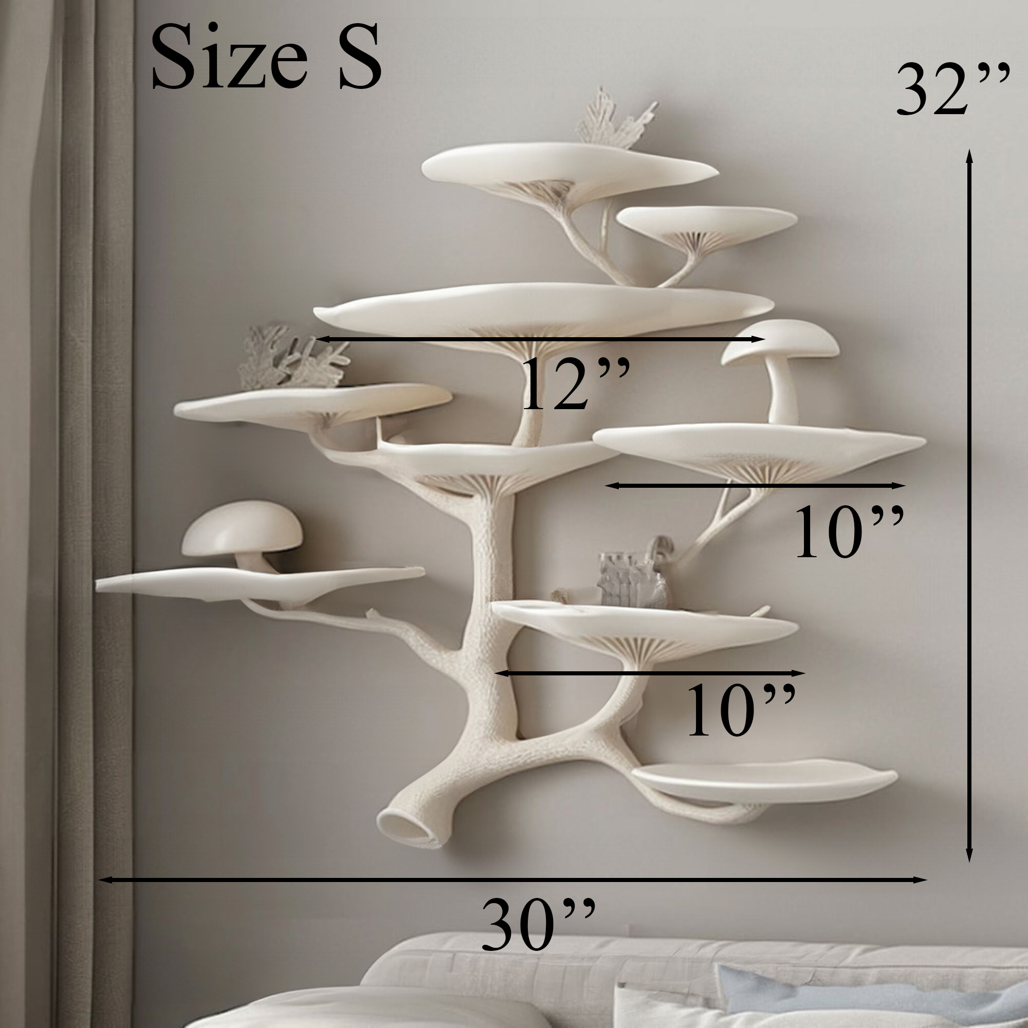 Mushroom Tree Floating Corner Wall Shelf SINLTBS004