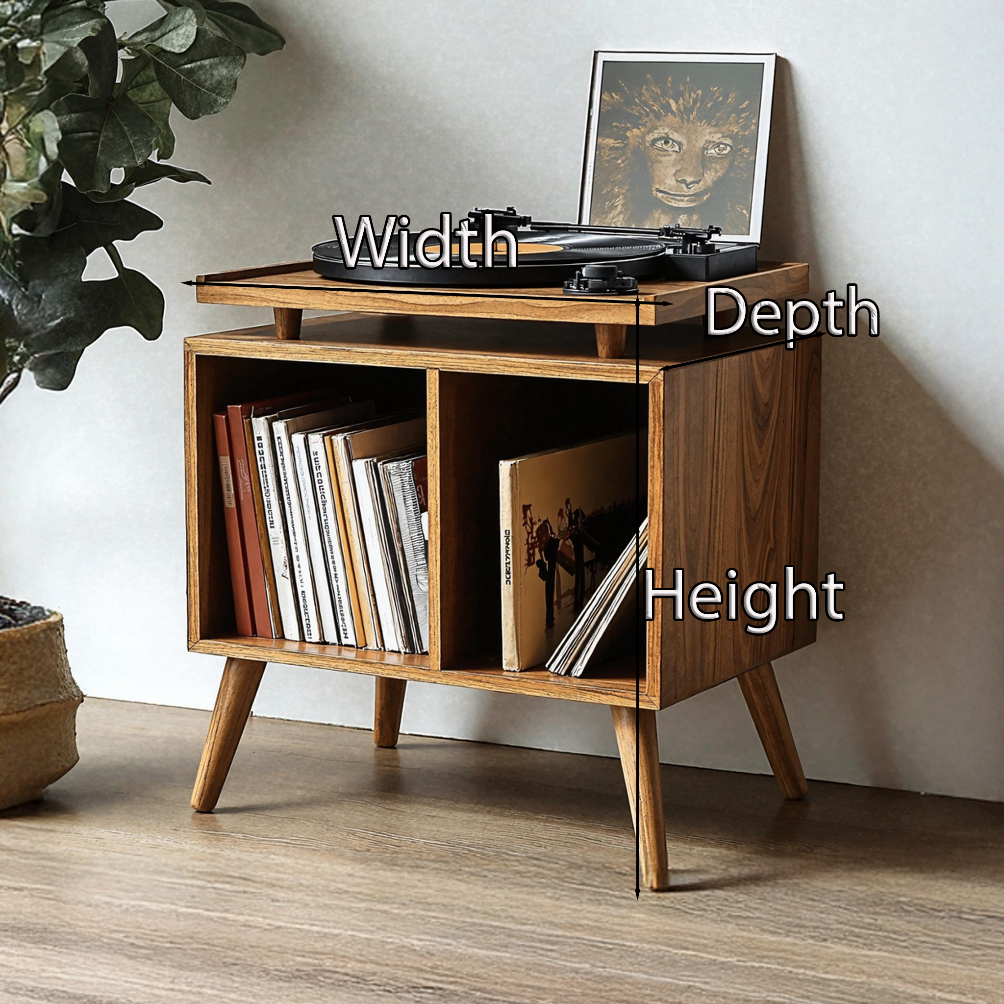 Contemporary Record Player Stand For Living Room, Bedroom, Office SILDTRPT011