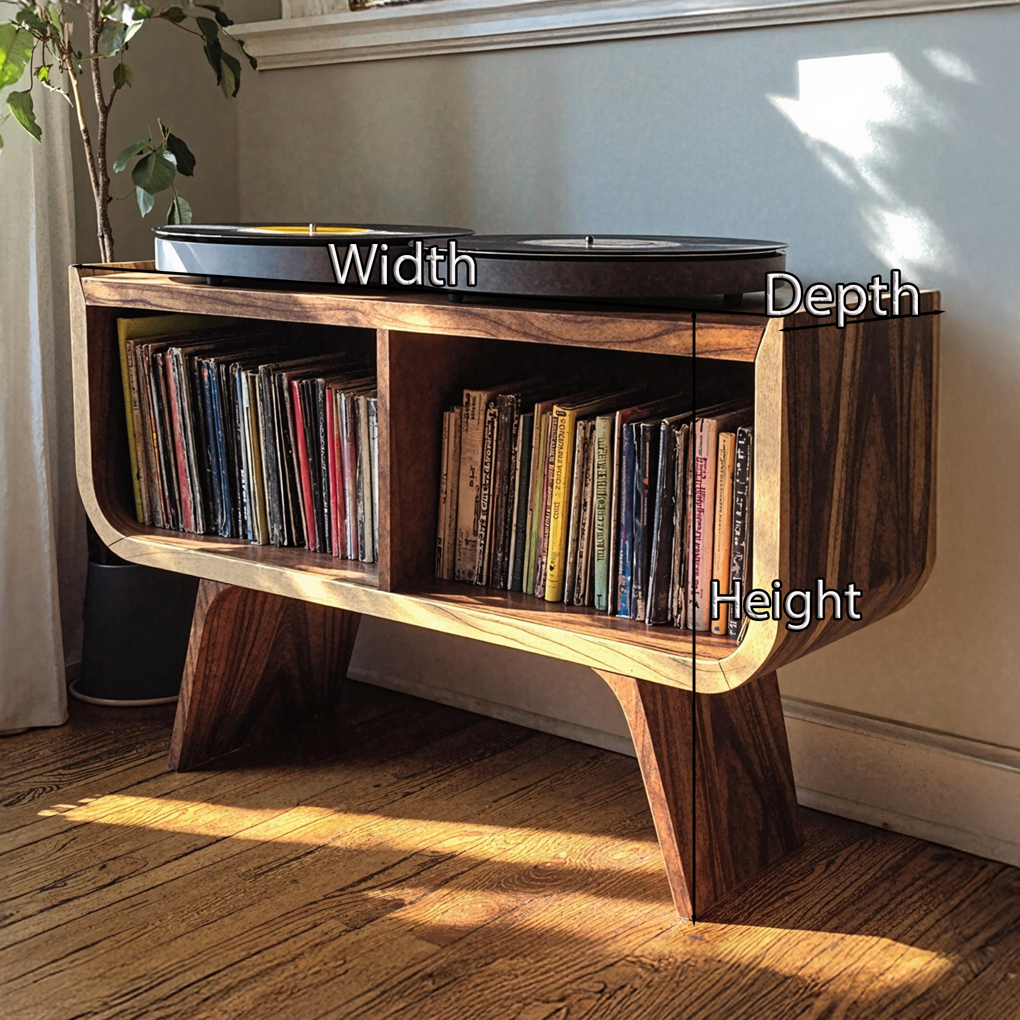 Minimalist Record Player Stand For Living Room, Bedroom, Office SILDTRPT005