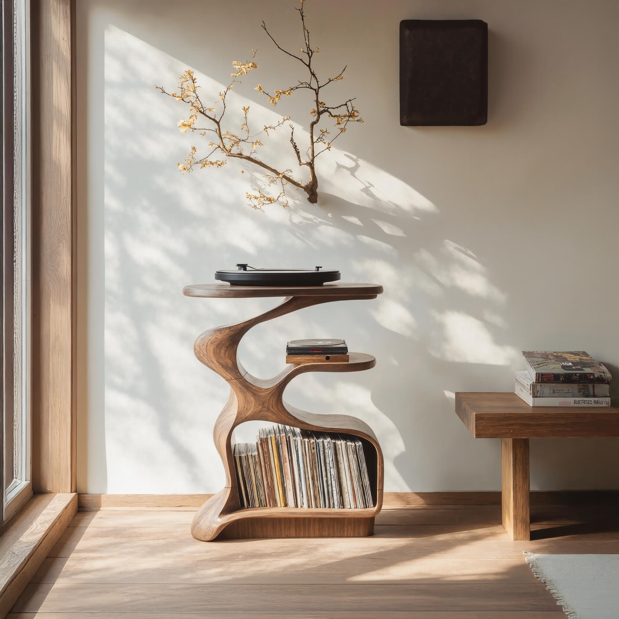 Mid Century Wooden Media Stand Stylish Living Room SILDTRPT029