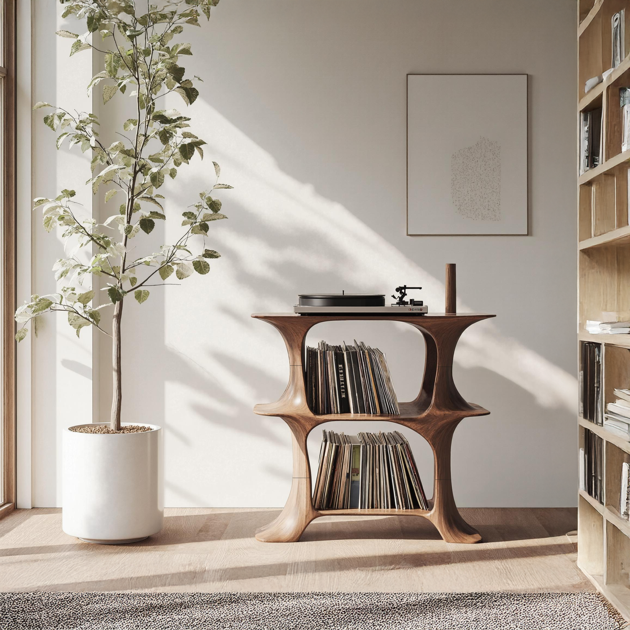 Rustic Record Stand Vintage Living Room Vibe SILDTRPT036