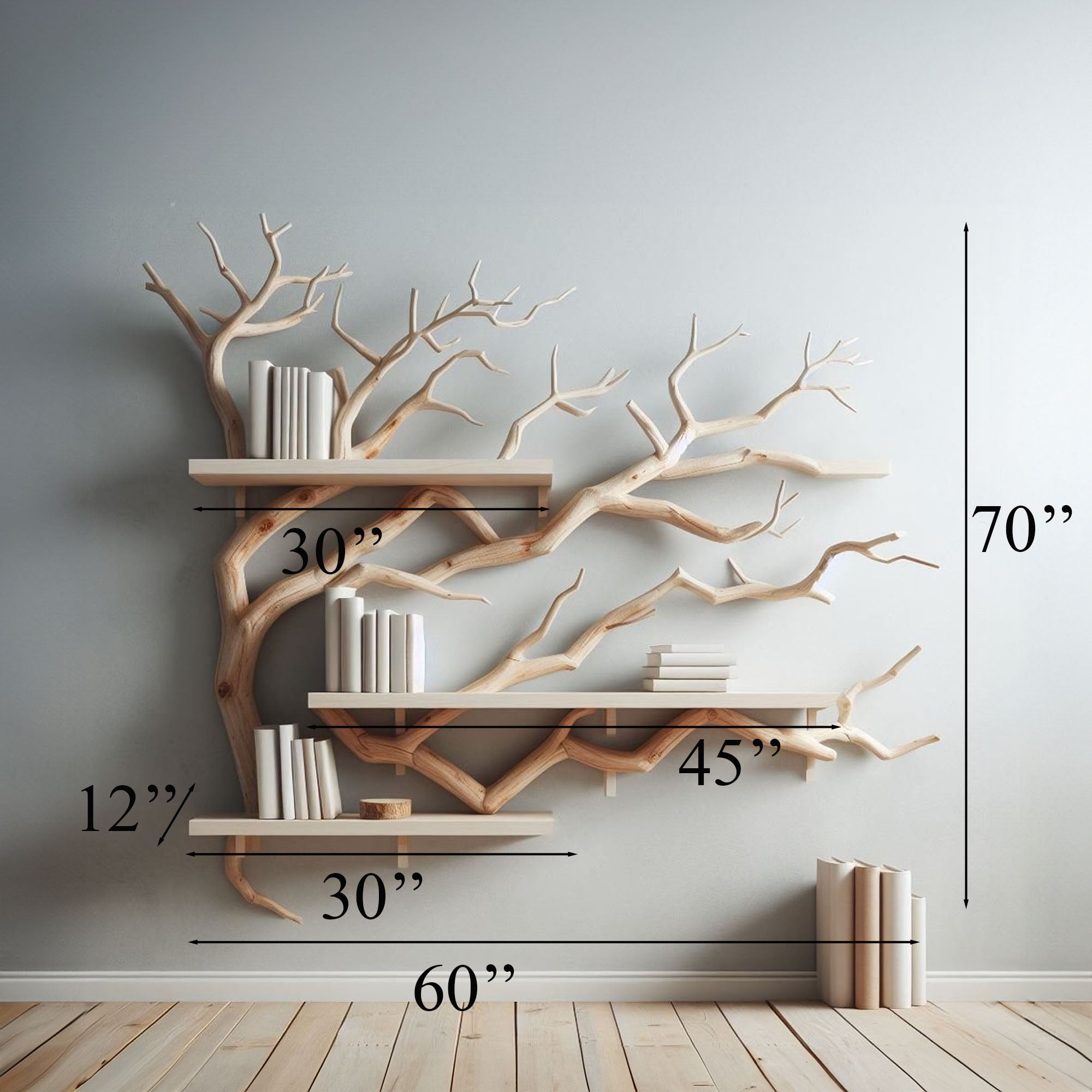Tree Branch Shelves Driftwood Wall Mounted Floating Shelf SINLTBS008