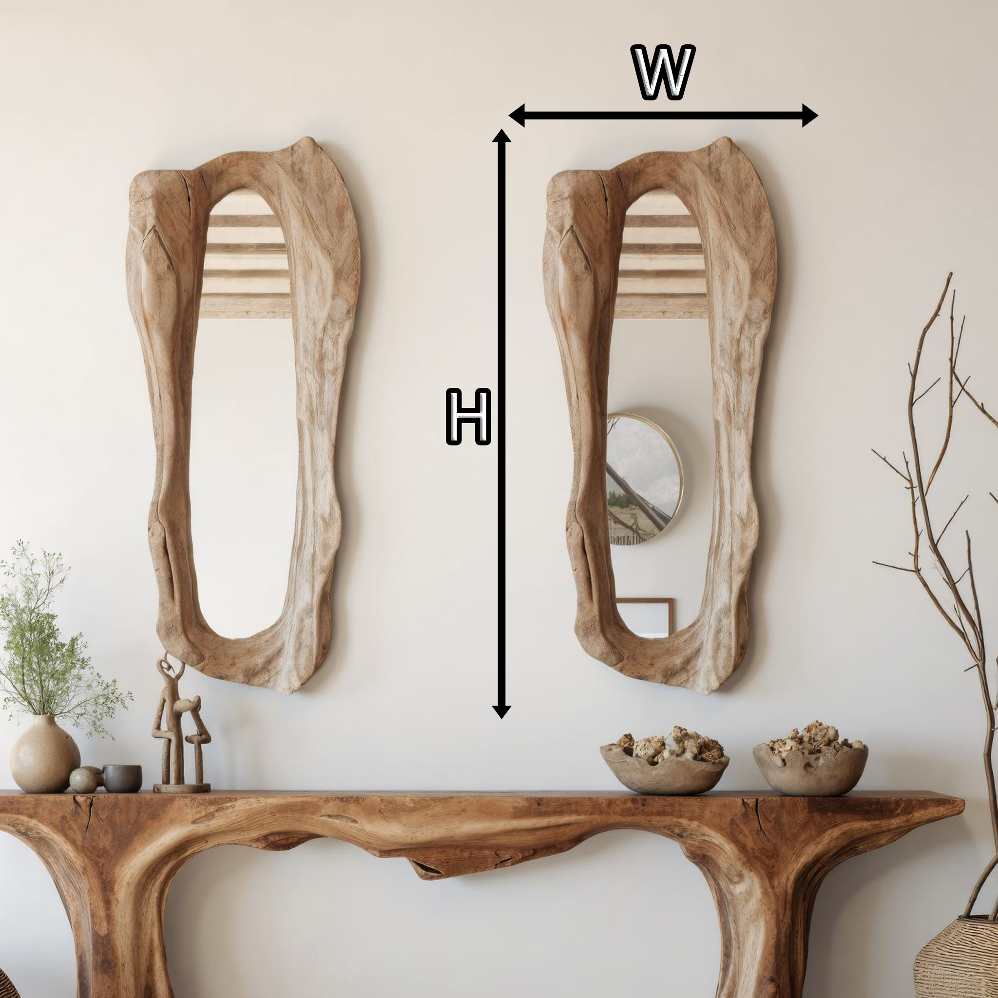 Wall Mounted Wooden Framed Mirror For Hallway SILDTMI039