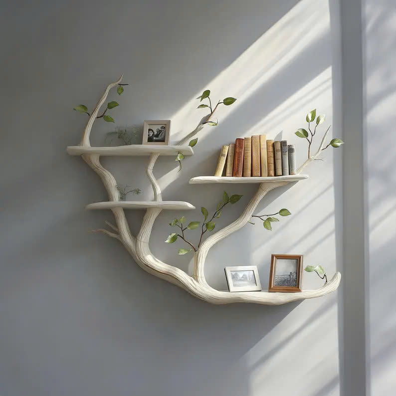 Rustic Wood Wall Shelf Floating Bookshelf Wood Living Room Decor Gift SINLTBS022