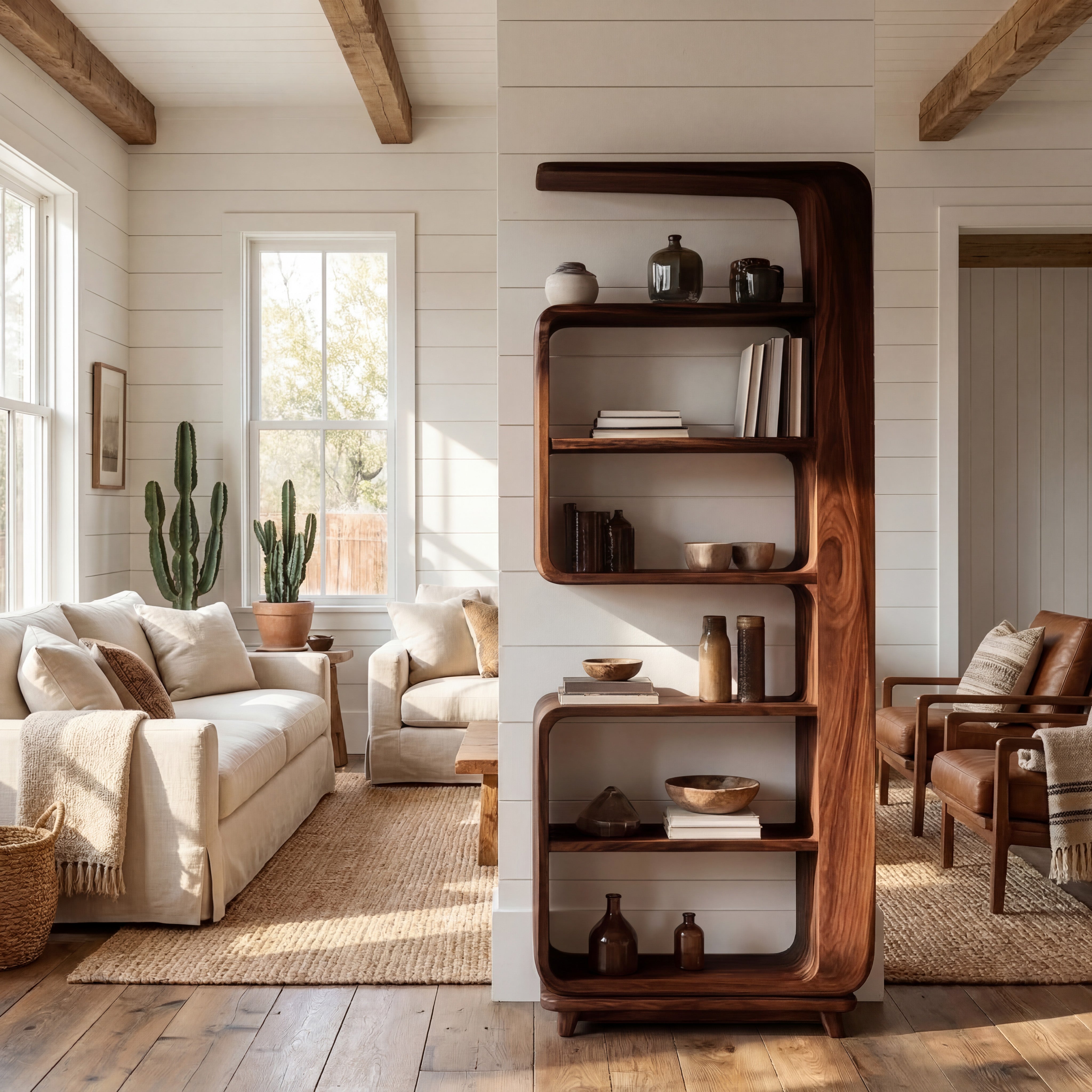 Minimalist Wooden Standing Shelf For Living Room RTTHHNSS007
