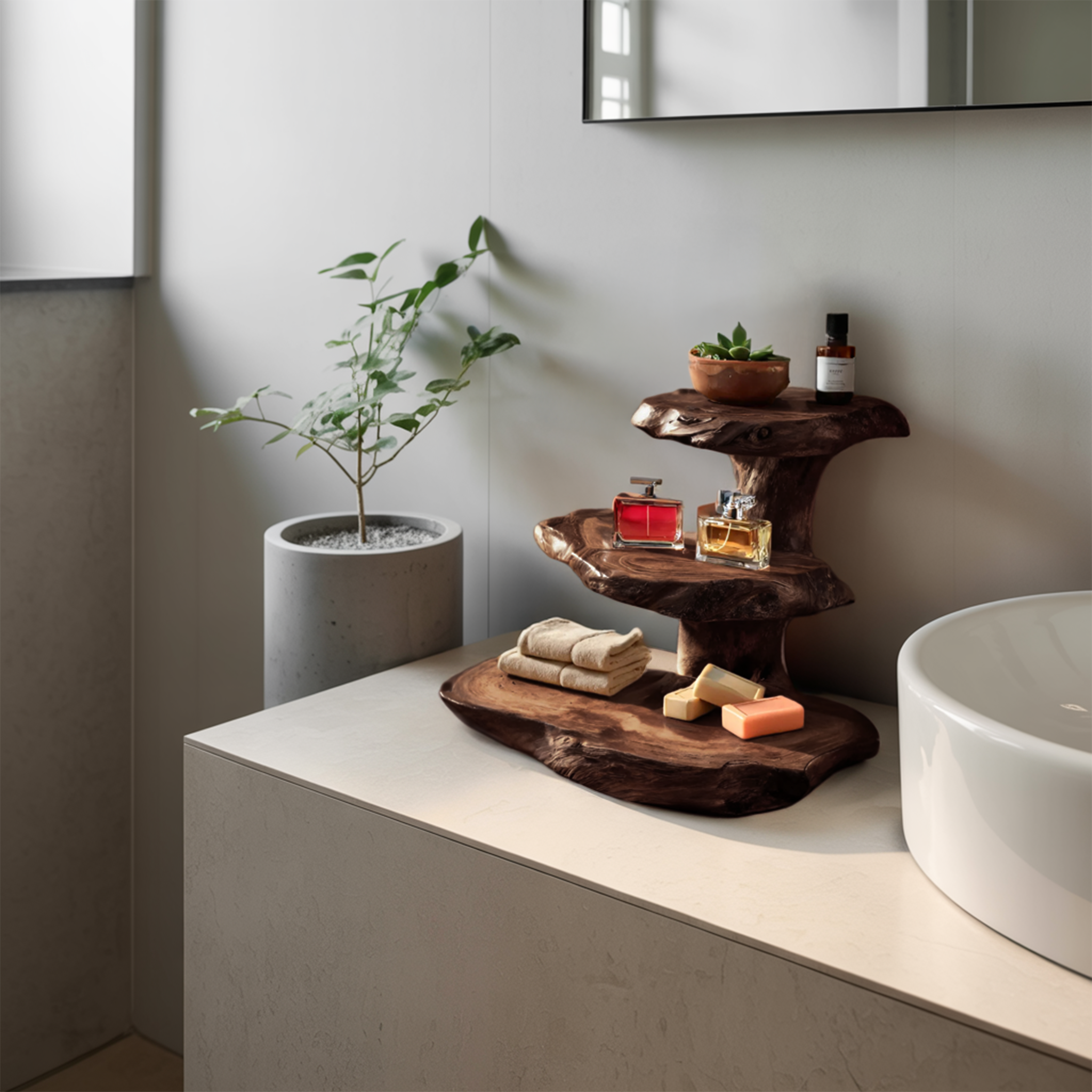 Rustic Bathroom Shelf Nature Inspired For Bathroom SITHTTBAS024