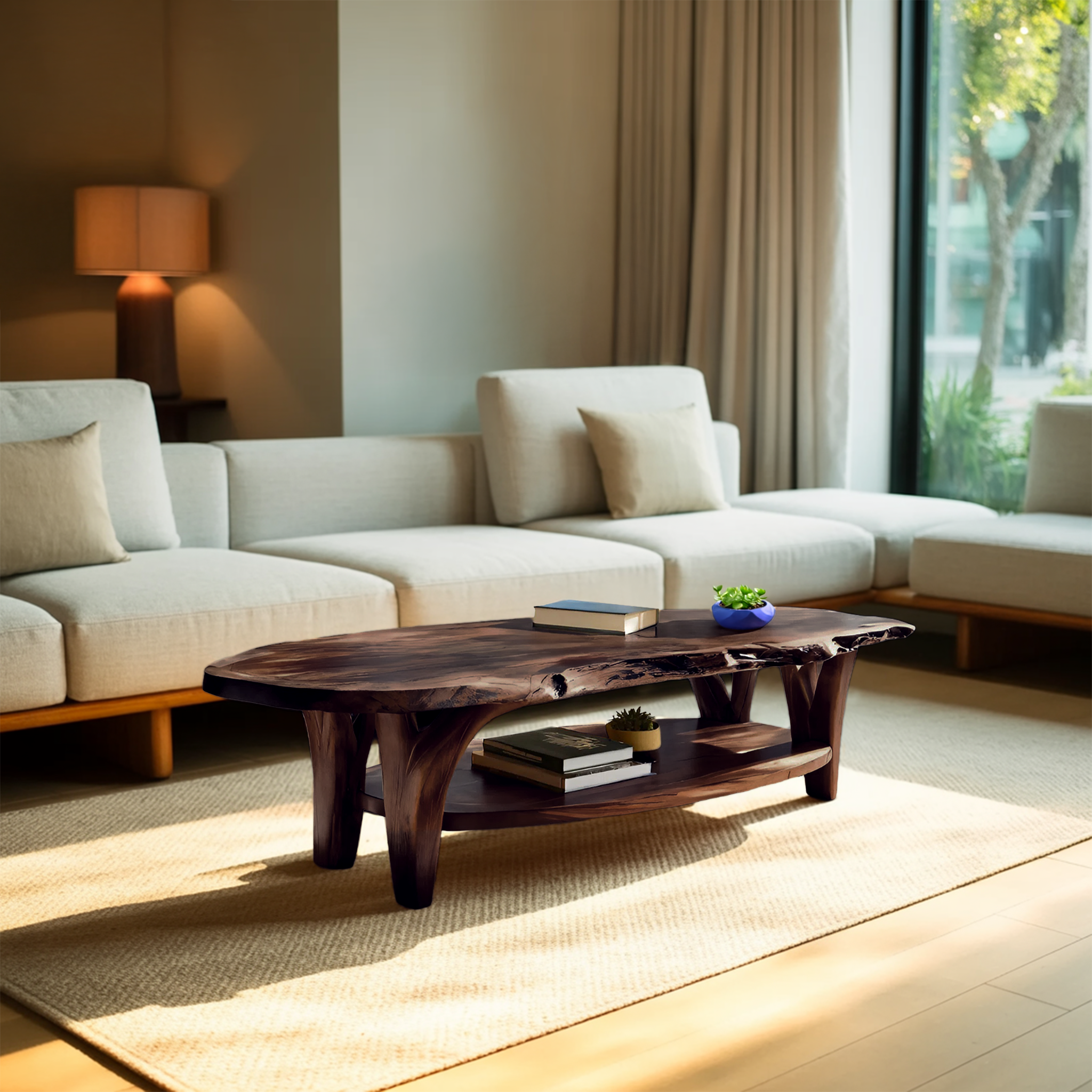 Modern Live Edge Coffee Table For Living Room Decor RTTHTTCF033