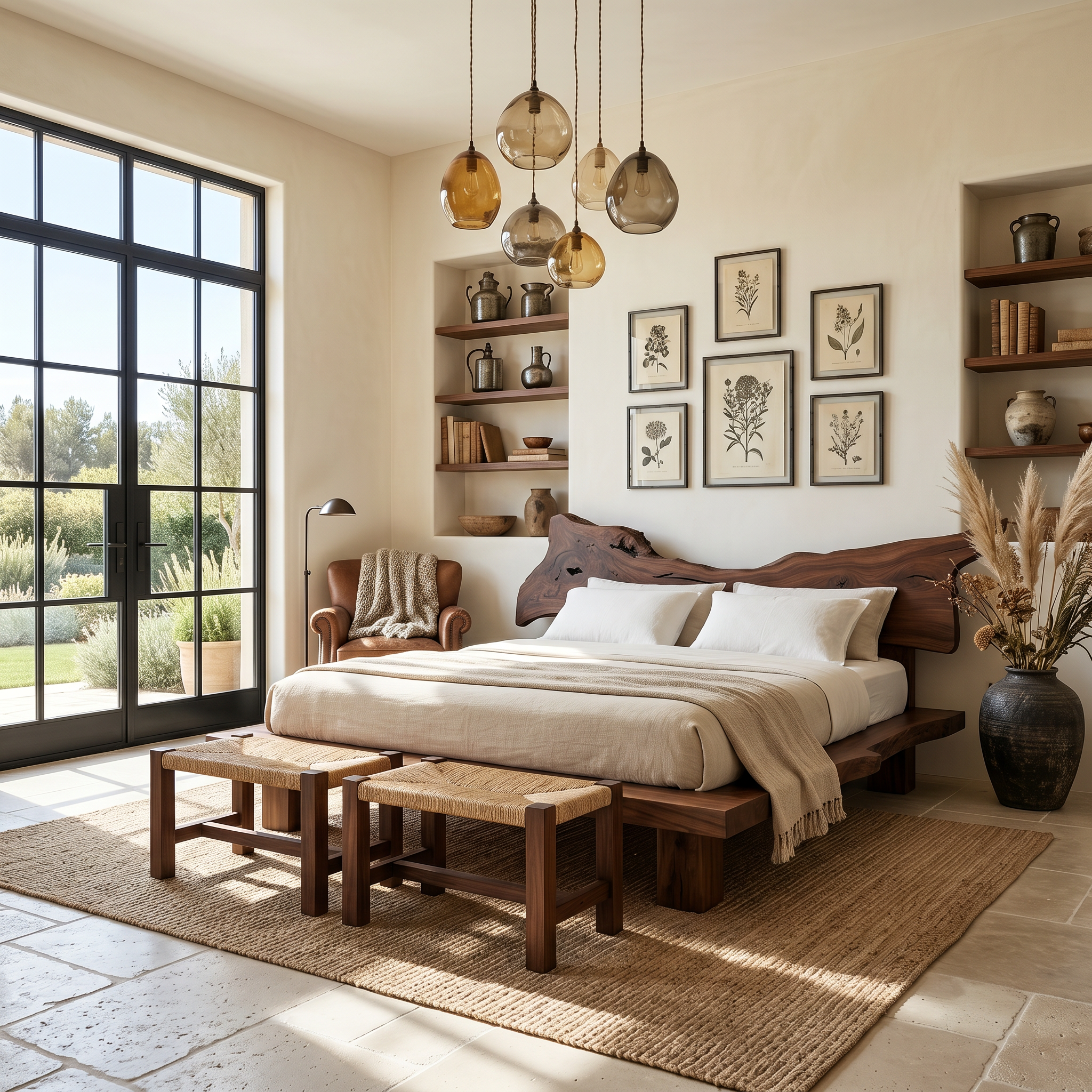 Rustic Platform Bed King Room SINLSAWB020
