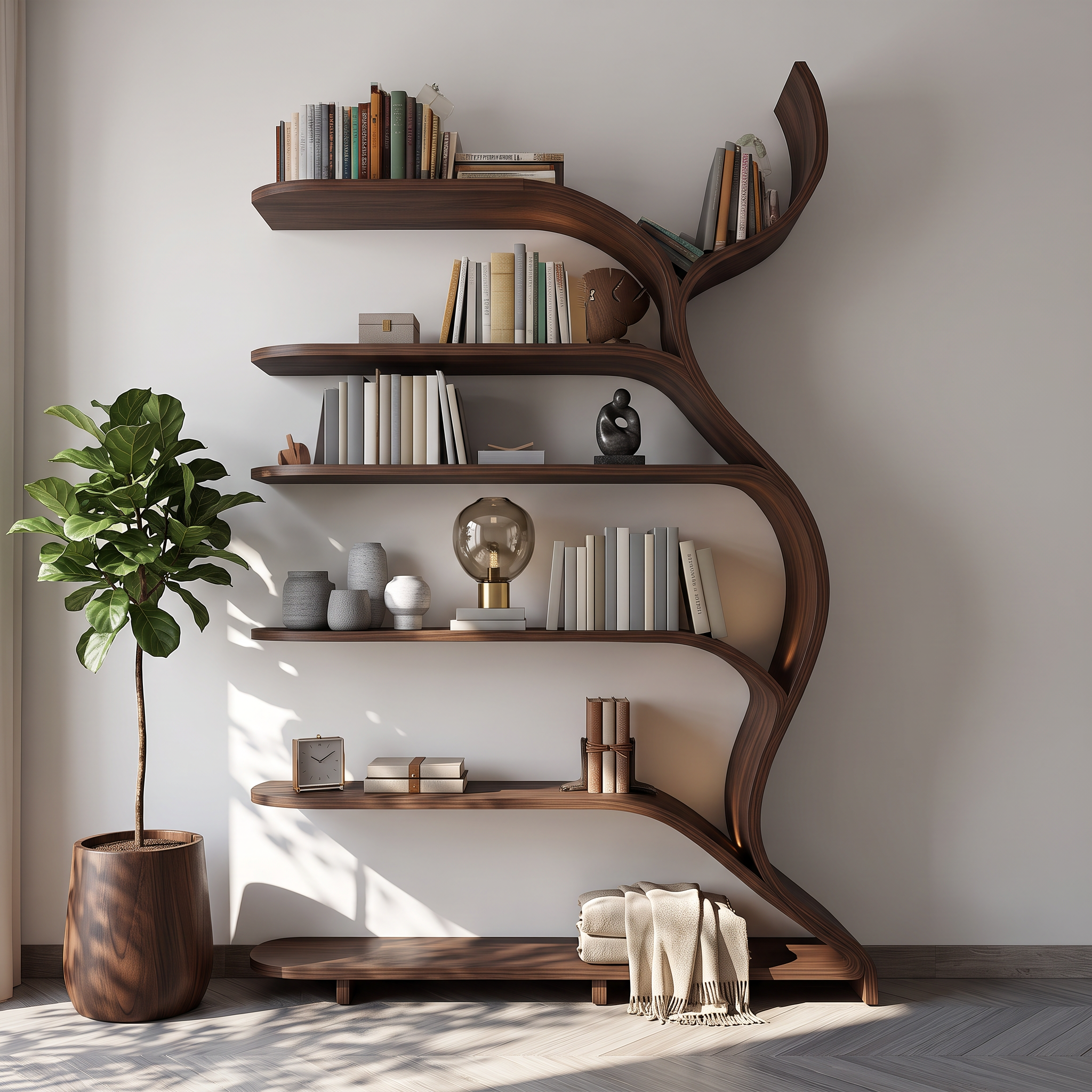 Tree Branch Bookshelf Solid Wood Farmhouse Wall Gift SINLSATB188