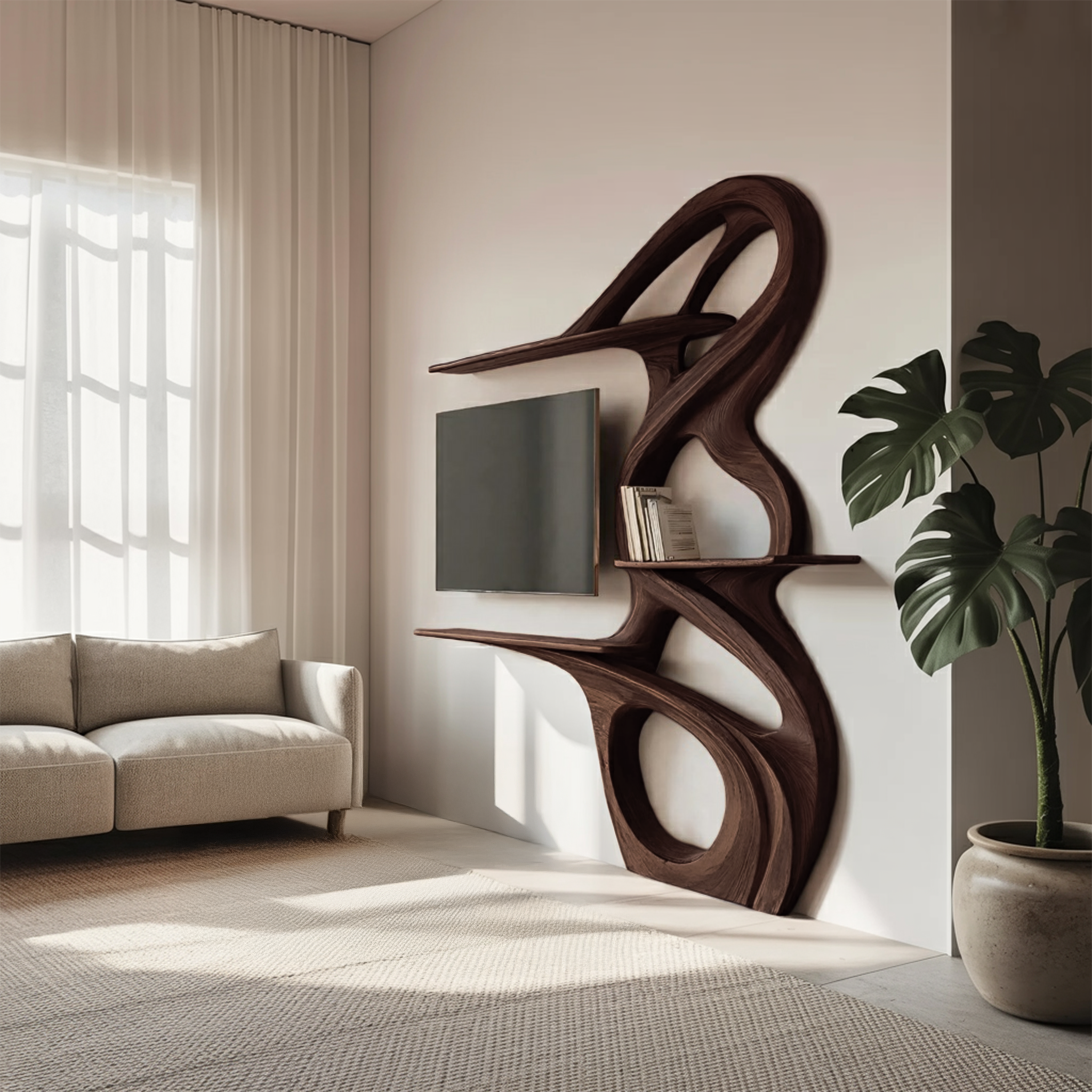 Minimalist TV Shelf Floating For Home Interior SITHHNTVC047