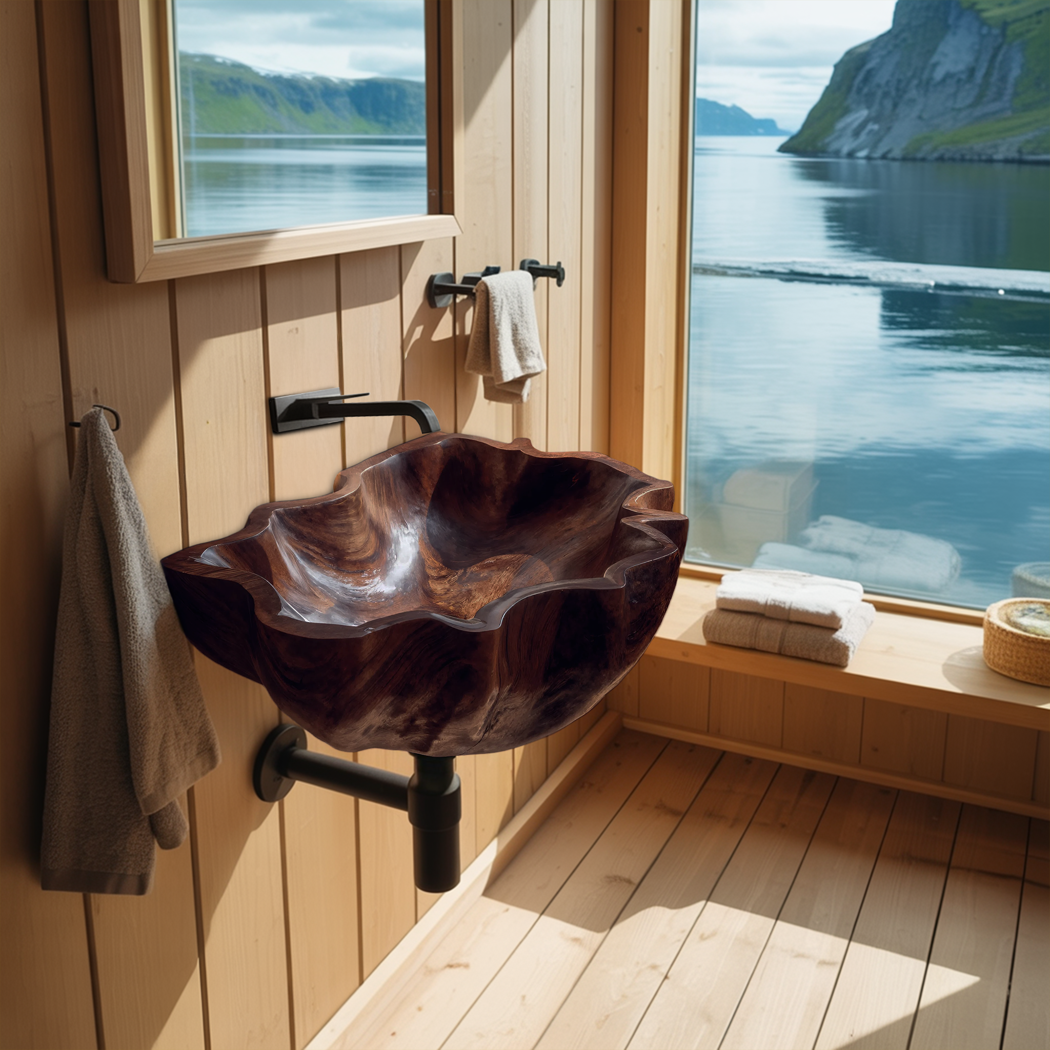 Mid Century Live Edge Wood Basin For Sophisticated Bathroom Furniture SILDTTRVS032