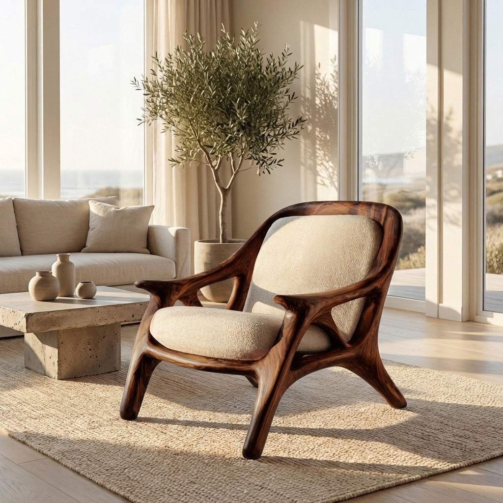 Handcrafted Wooden Accent Chair For Living Room RTTHHNCHR111