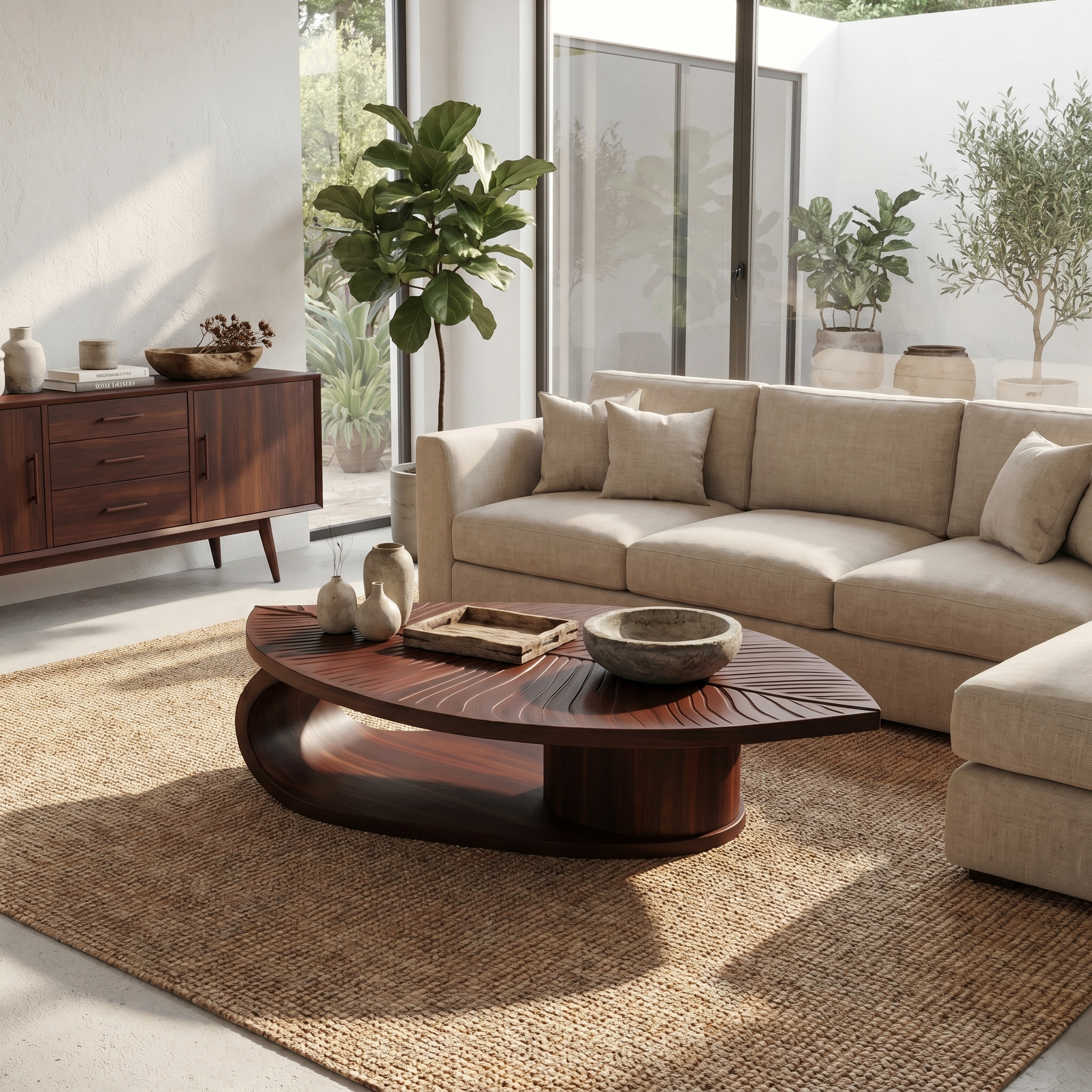 Scandinavian Solid Wood Coffee Table For Living Room SINLSACF334