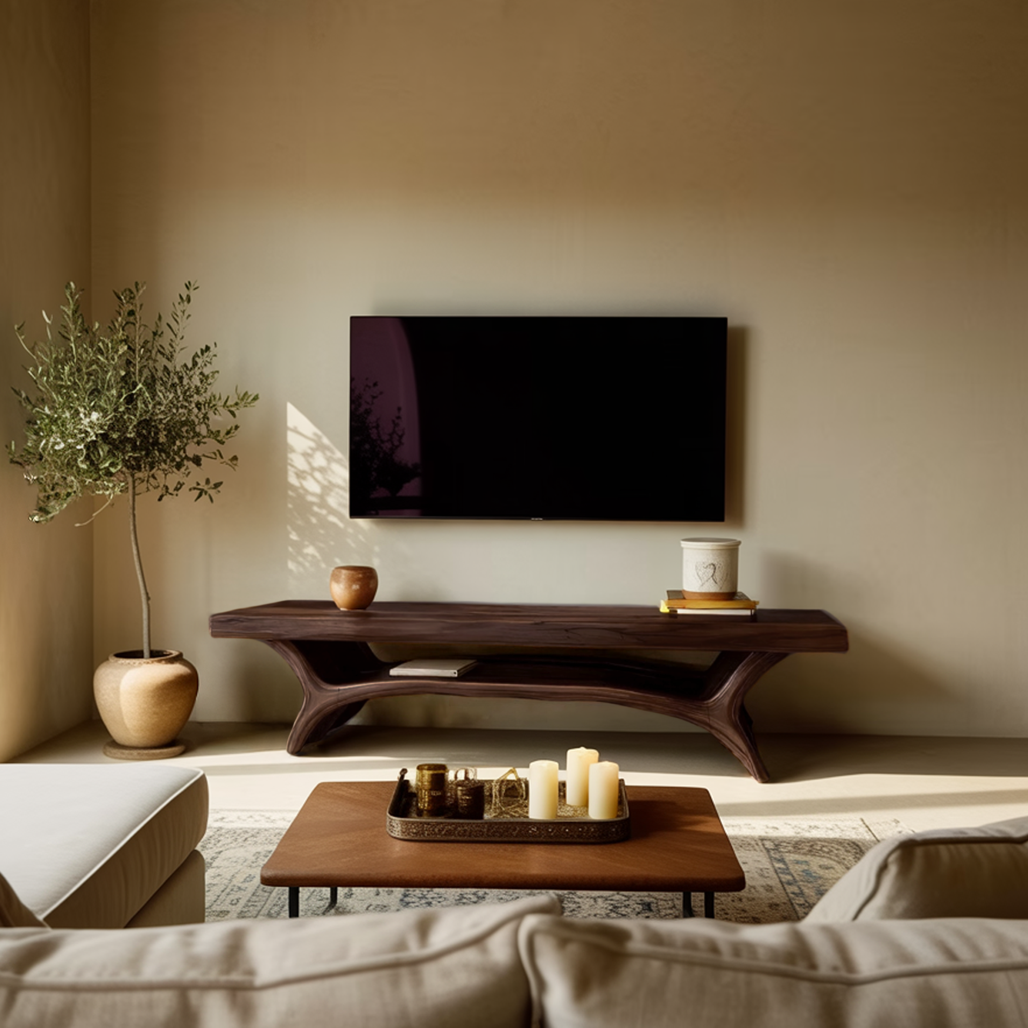Architectural TV Stand With Shelf For Living Room RTTHTTTVC062