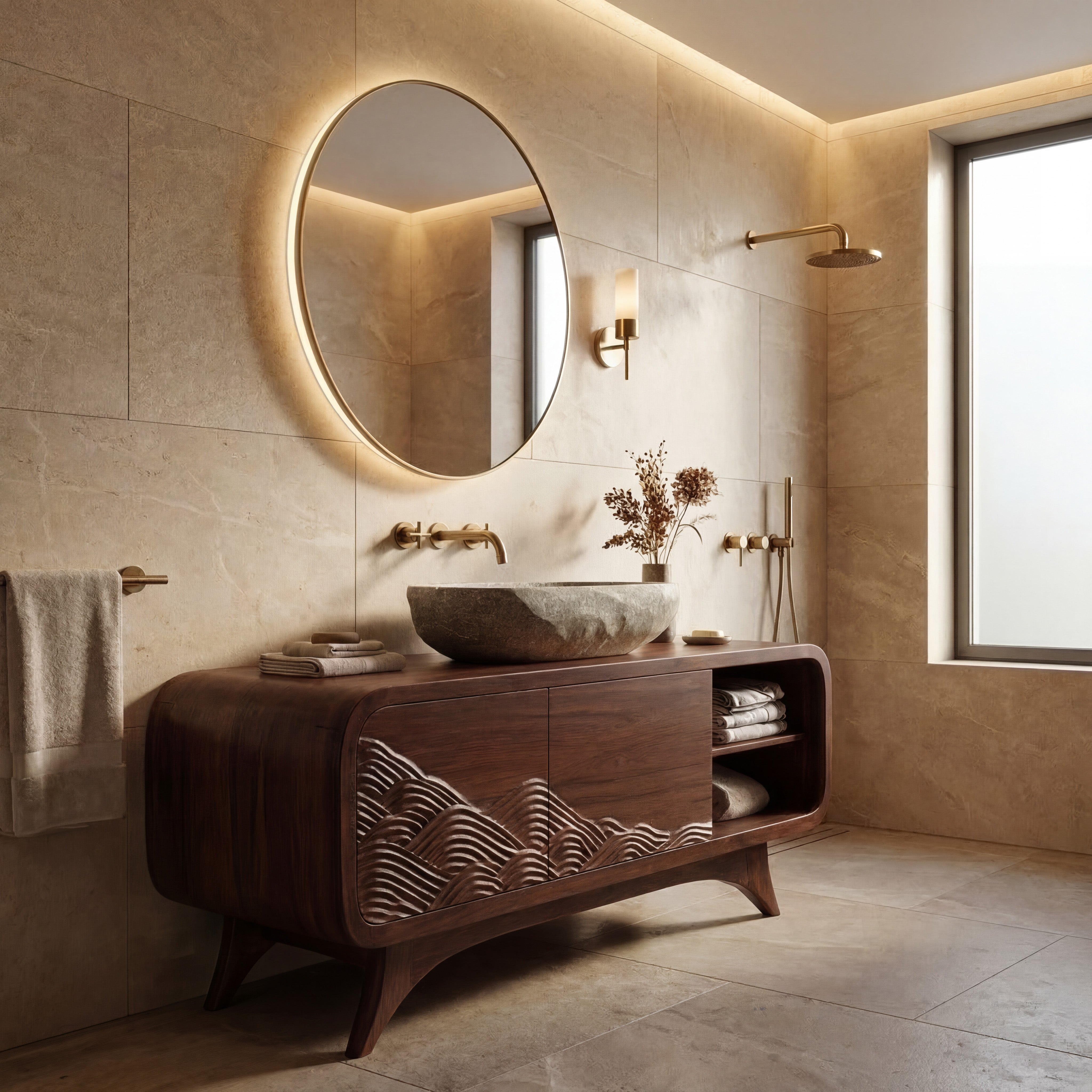 Contemporary Wooden Bathroom Vanity For Bathroom Decor RTTHHNBRV013