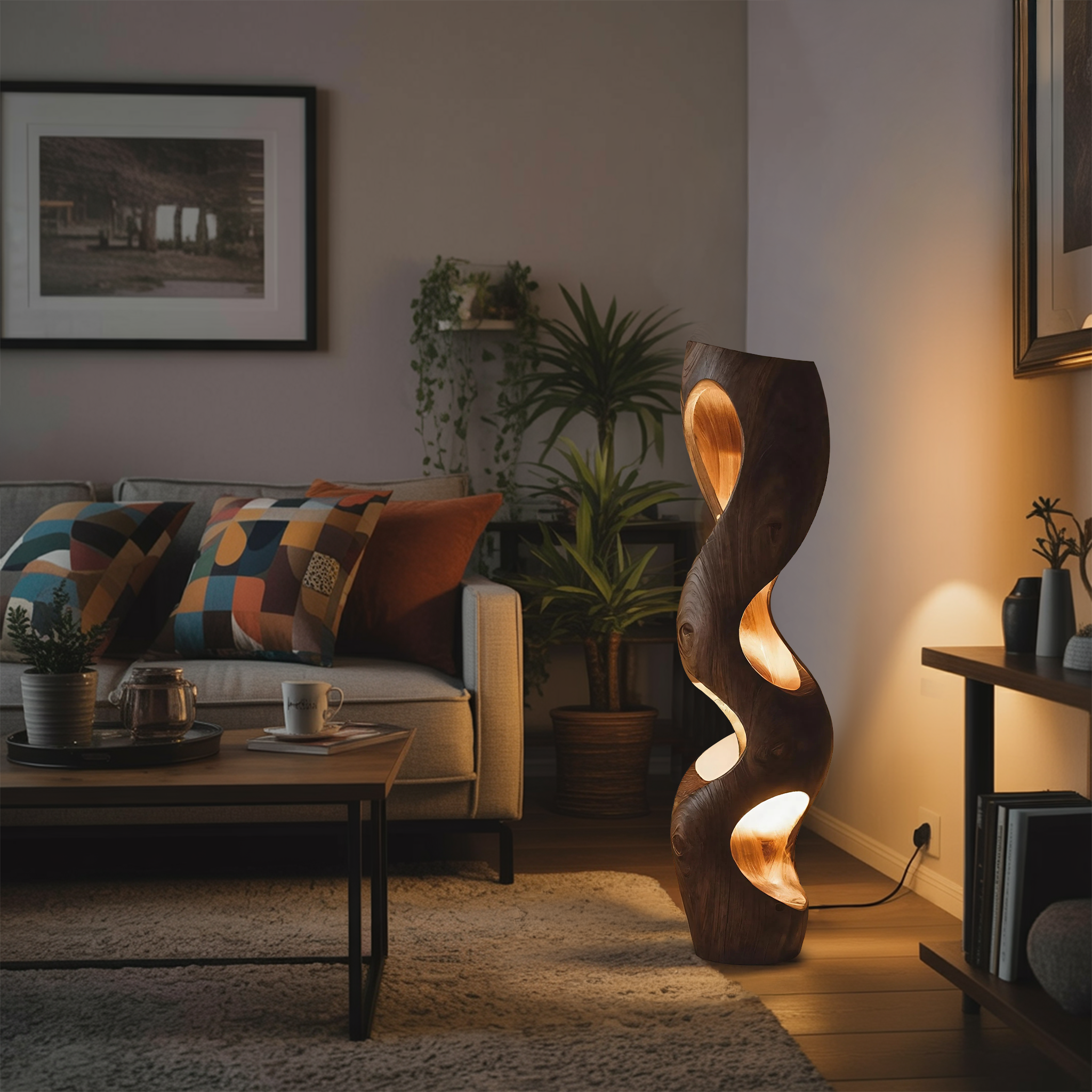 Organic Sculptural Floor Lamp For Modern Living Room RTTHHNLAM038
