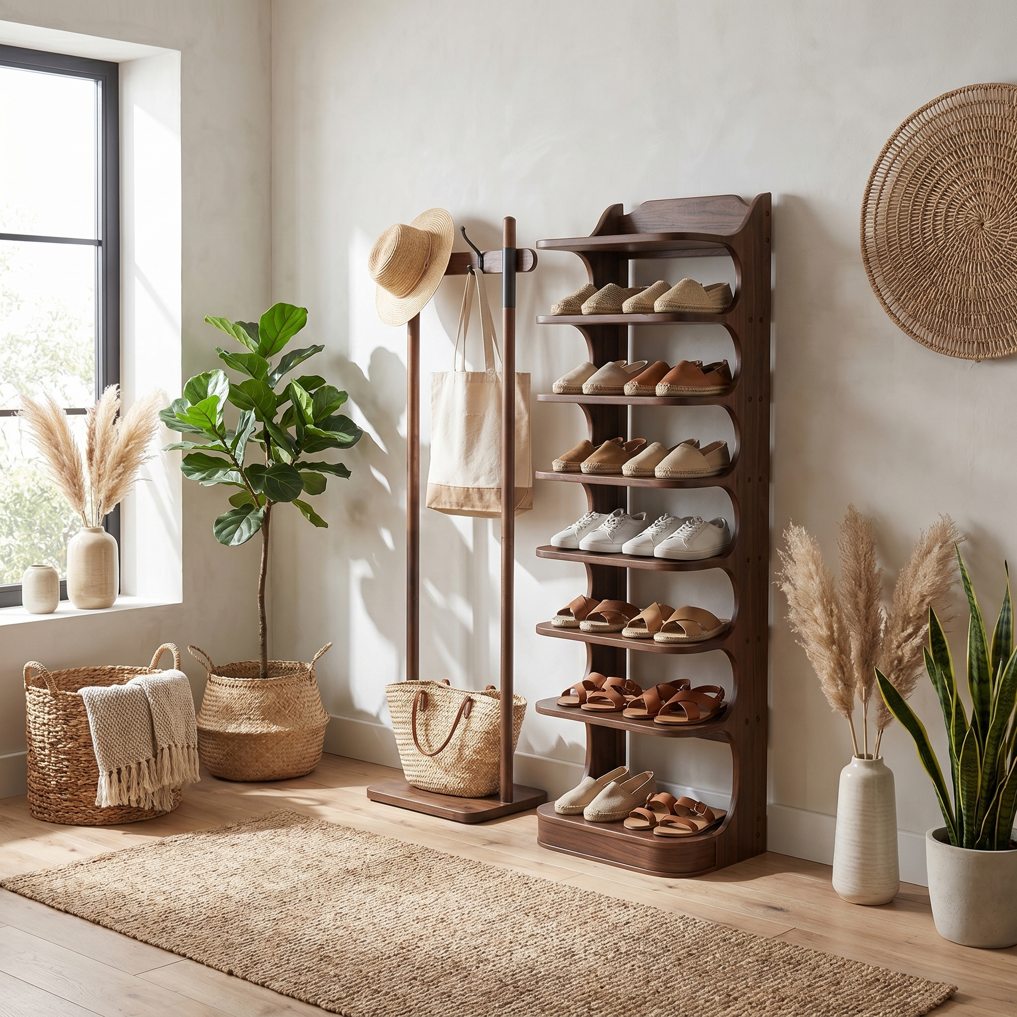Custom Shoe Rack Solid Wood Decor Home Gitf SINLSASB026