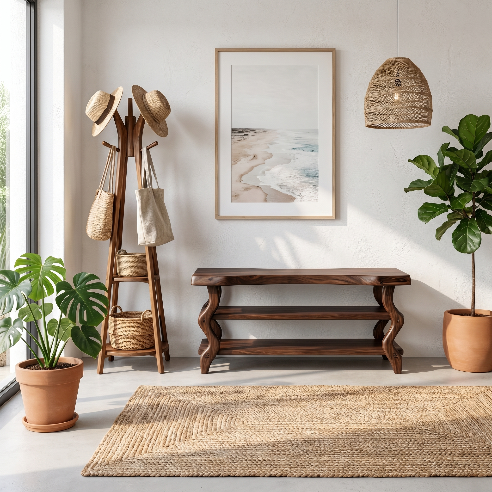Artisan Rustic Shoe Bench Hallway And Living Room SINLSASB078