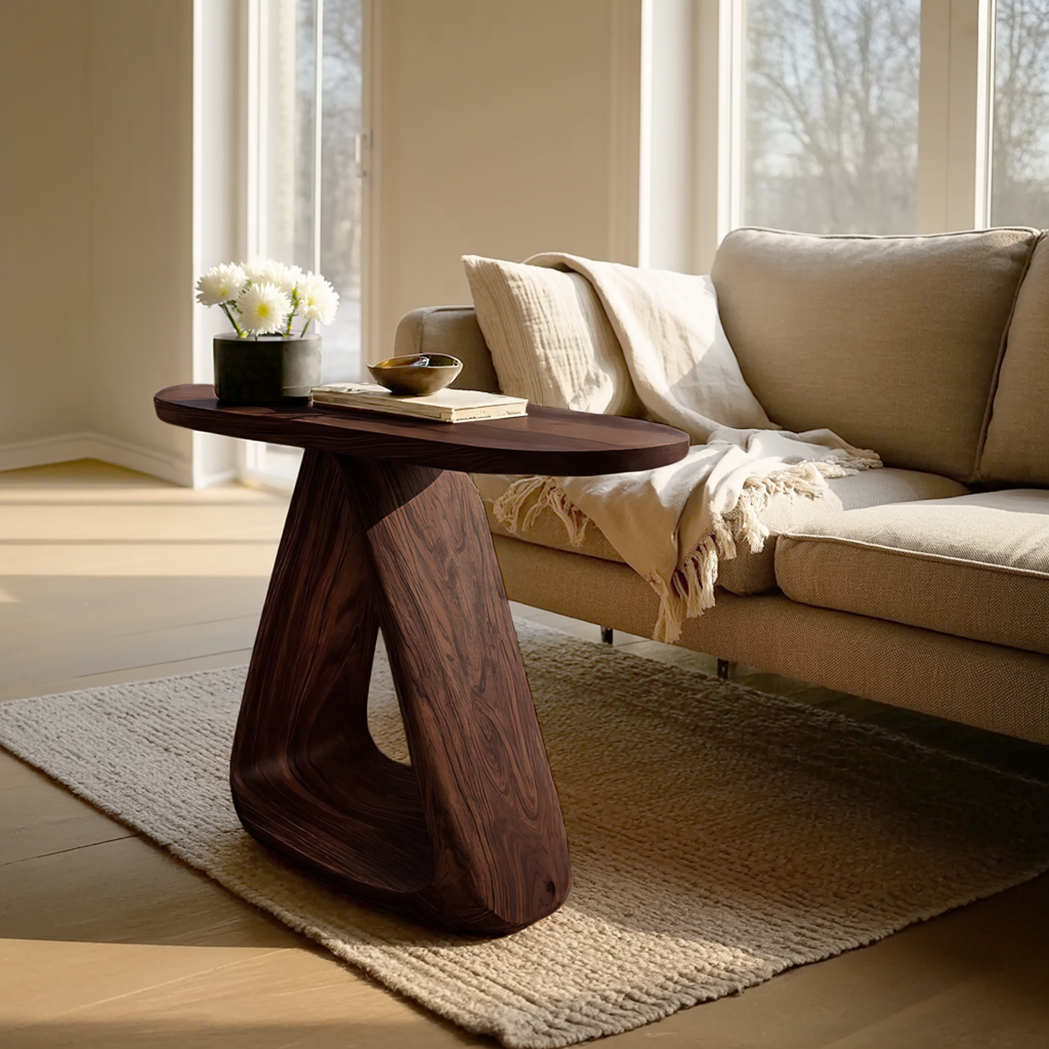 Mid Century Live Edge Side Table For Rustic Home Decor SILDTTNSTA026