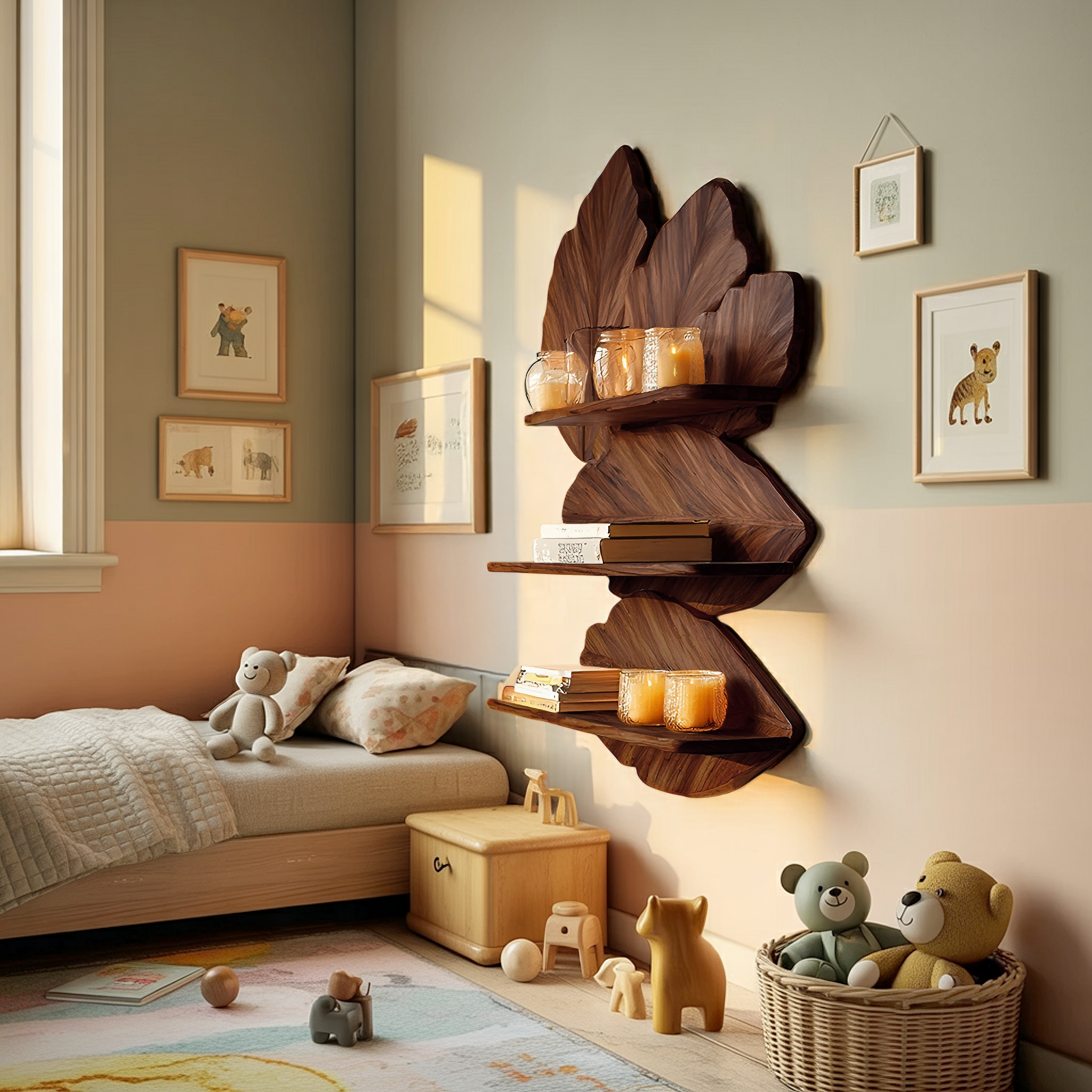 Modern Live Edge Floating Shelf For Bedroom Wall Decor Storage SILDTTRWMS014