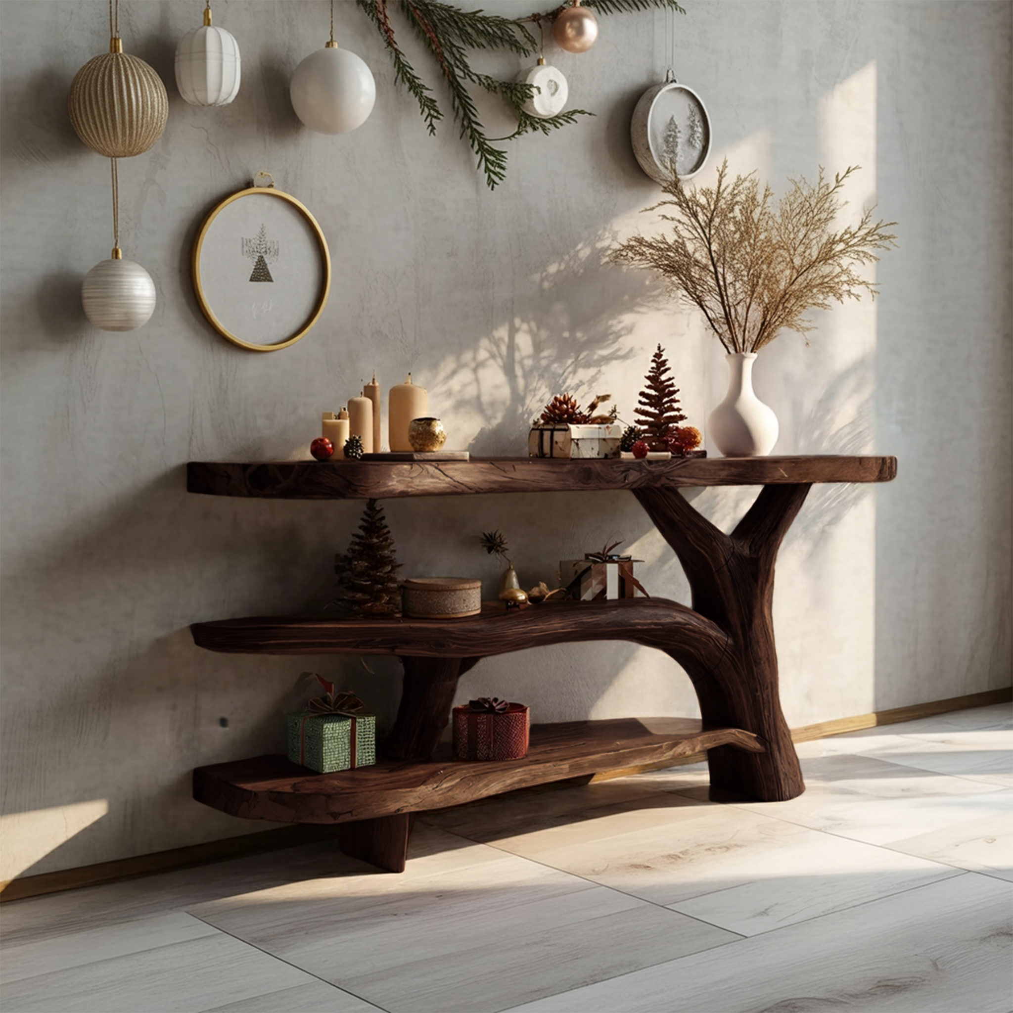 Mid Century Live Edge Console Table Organic Modern For Living Room Decor SILDTTNCS094