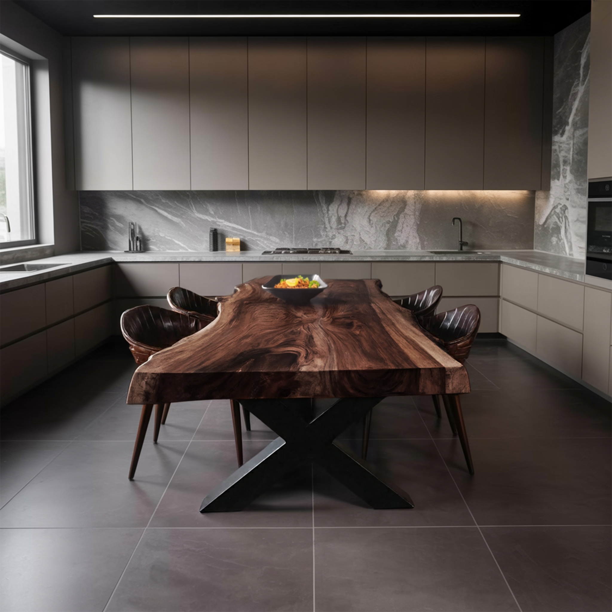 Kitchen Decor Handcrafted Live Edge Dining Table Premium SILDTTRDN031