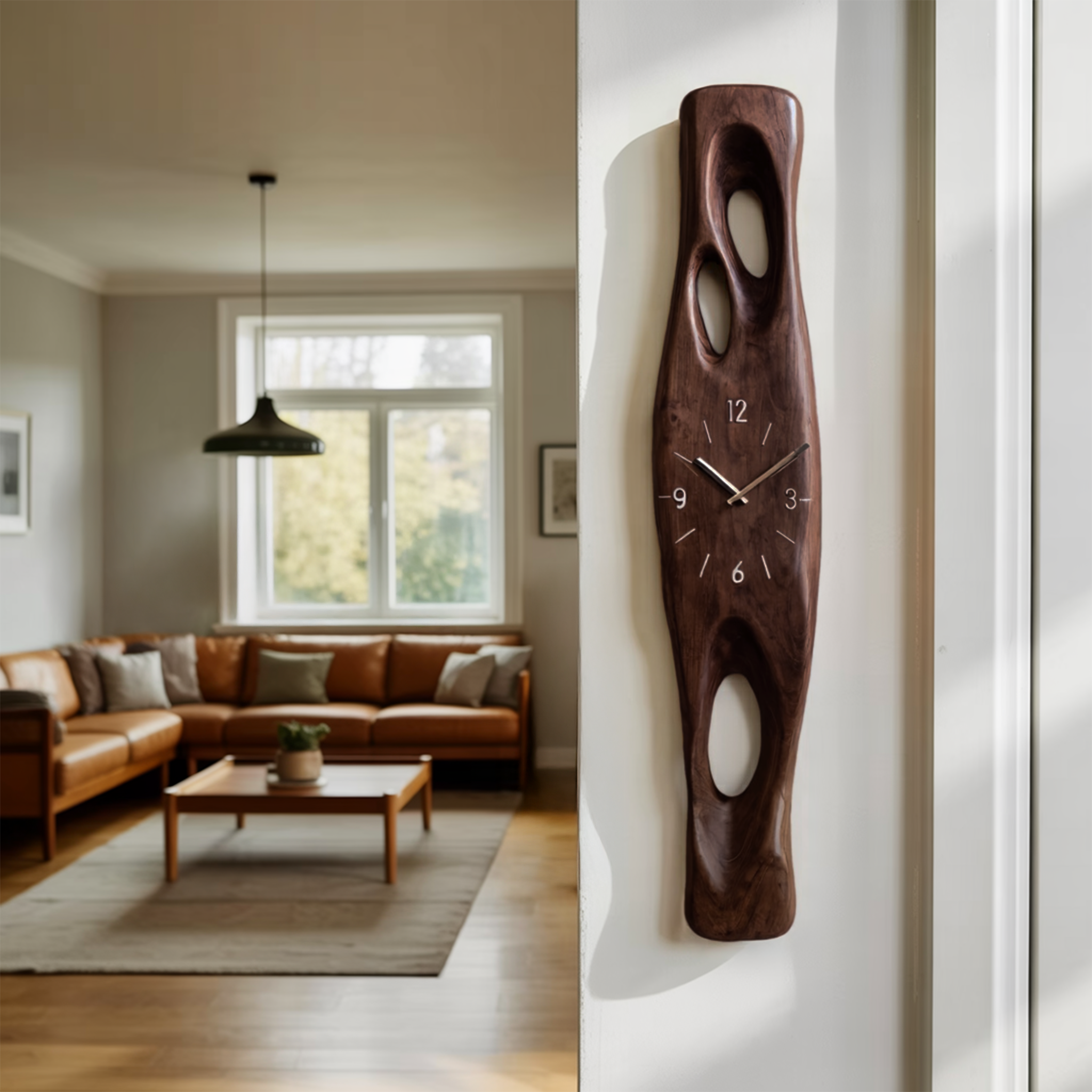 Minimalist Wall Clock Vertical Decor For Living Room SITHHNWAC003