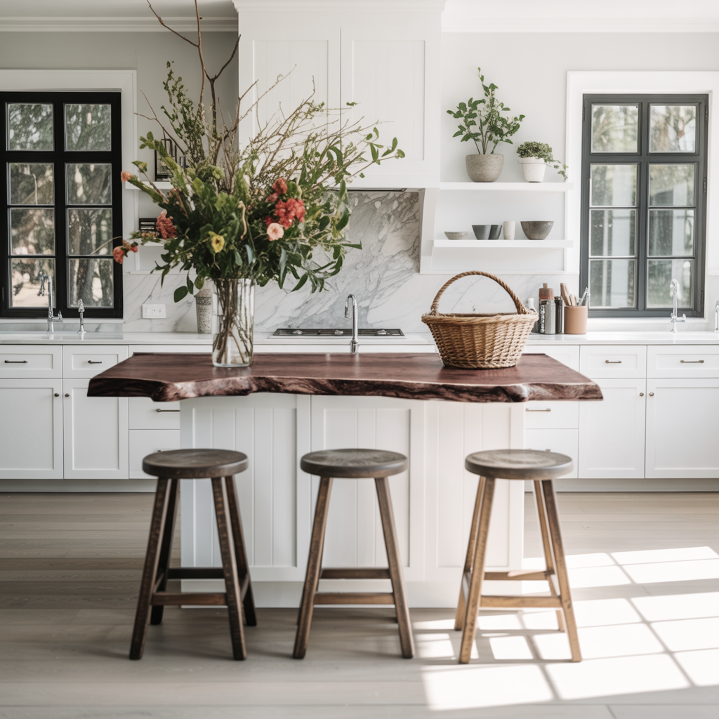 Farmhouse Live Edge Tabletop For Dining Room Decor SILDTTNKCT010