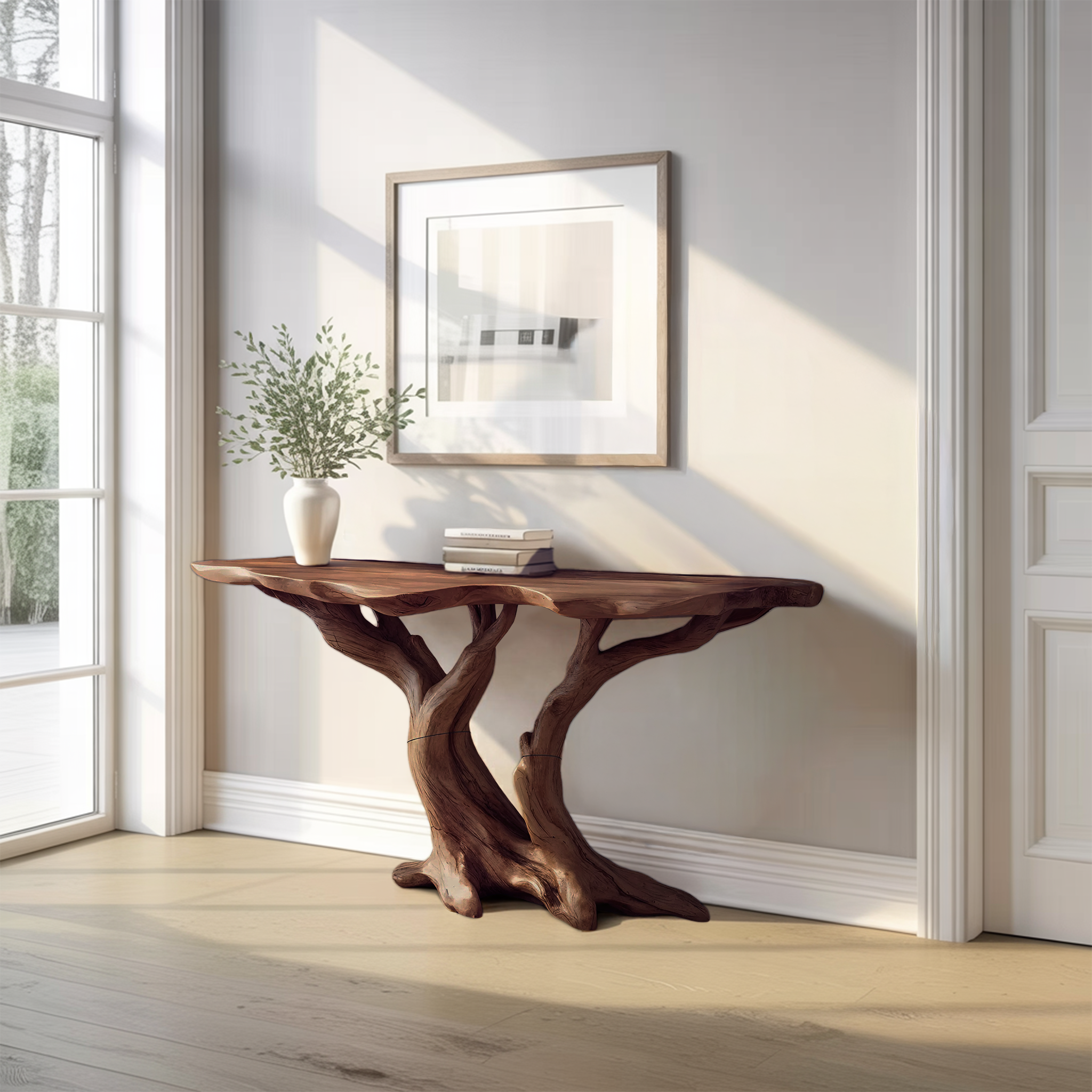 Modern Wooden Live Edge Console Table For Bedroom Decor SILDTTRCS043