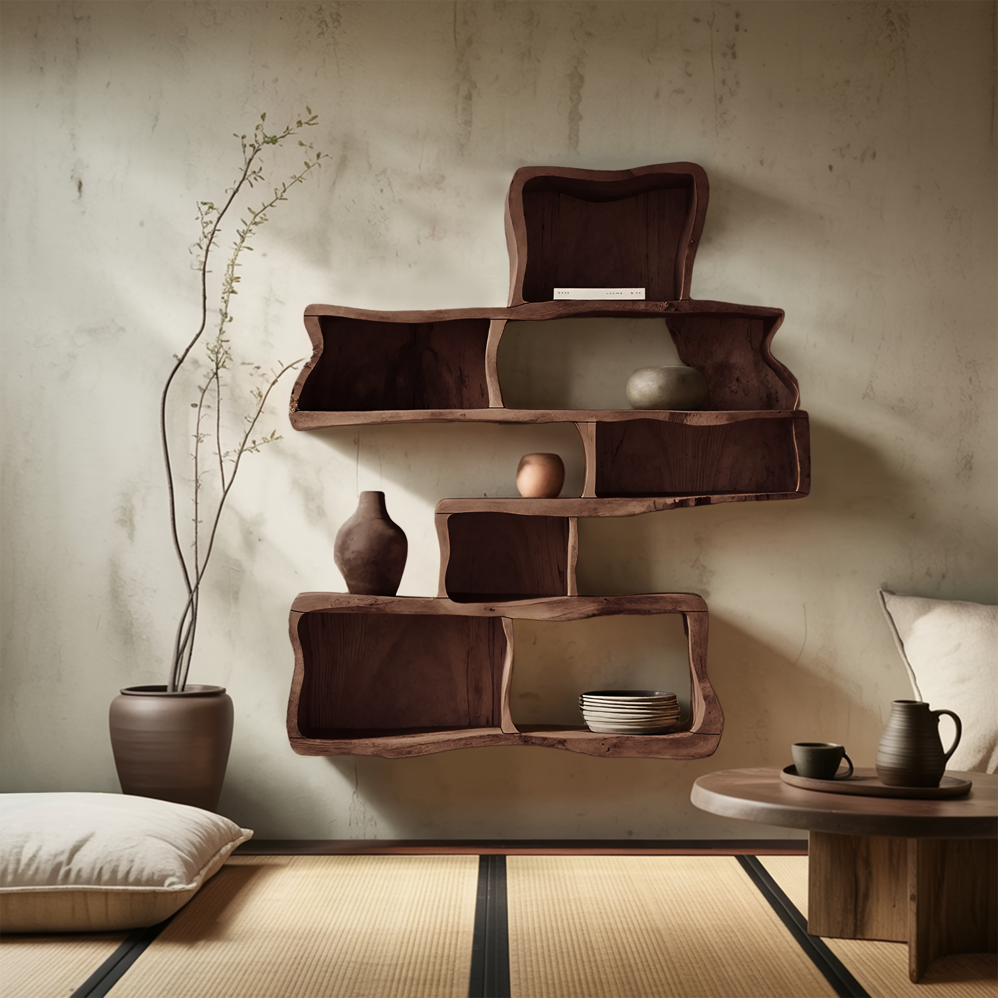 Handcrafted Floating Shelf for Modern Living Room Design SILDTTNWMS010