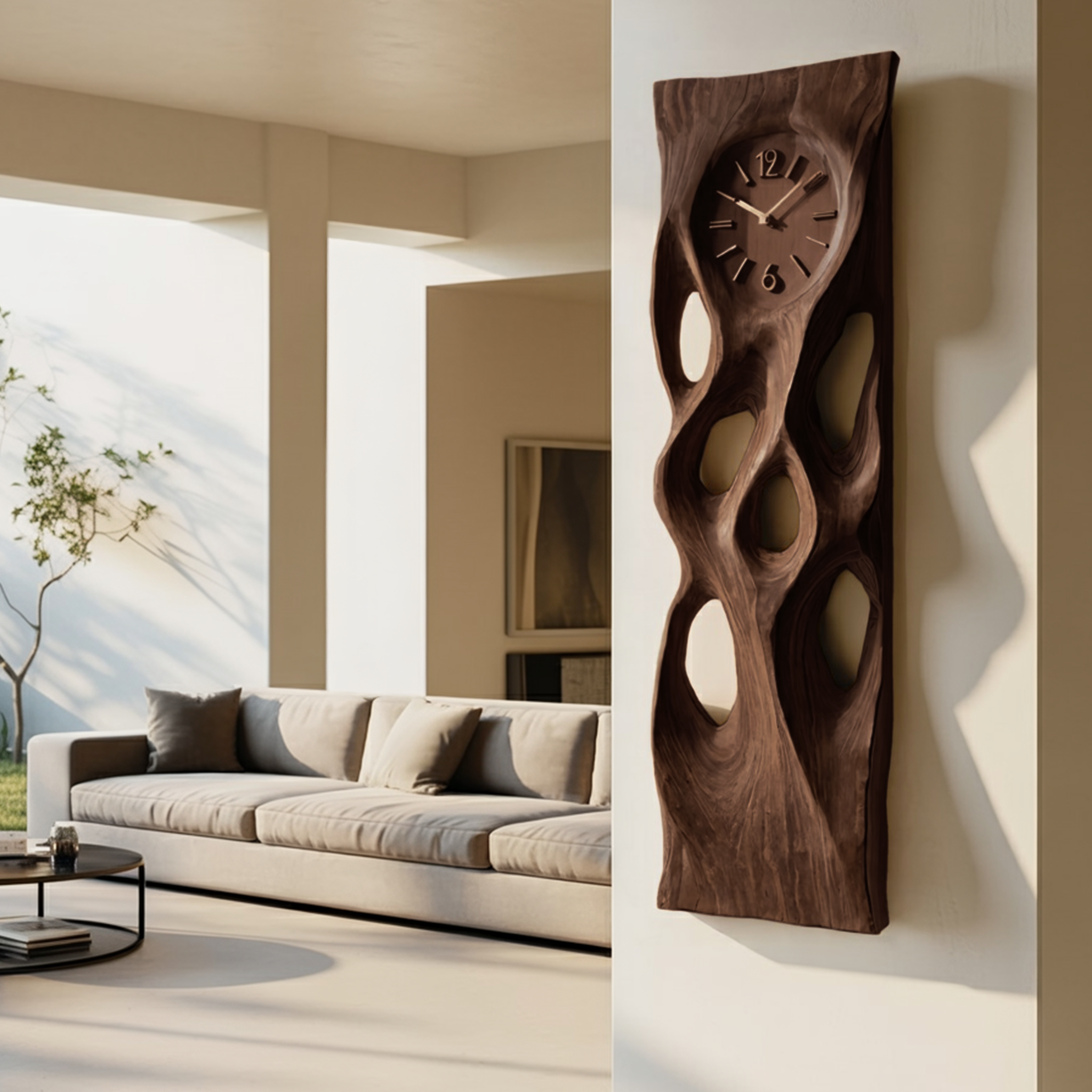 Modern Wall Clock Vertical Design For Living Room SITHHNWAC002