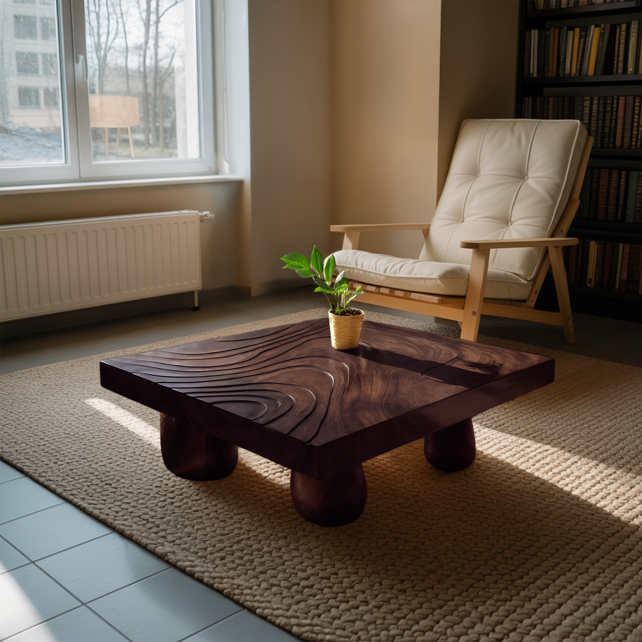Farmhouse Wooden Live Edge Coffee Table For Entryway Design SILDTTRCF069
