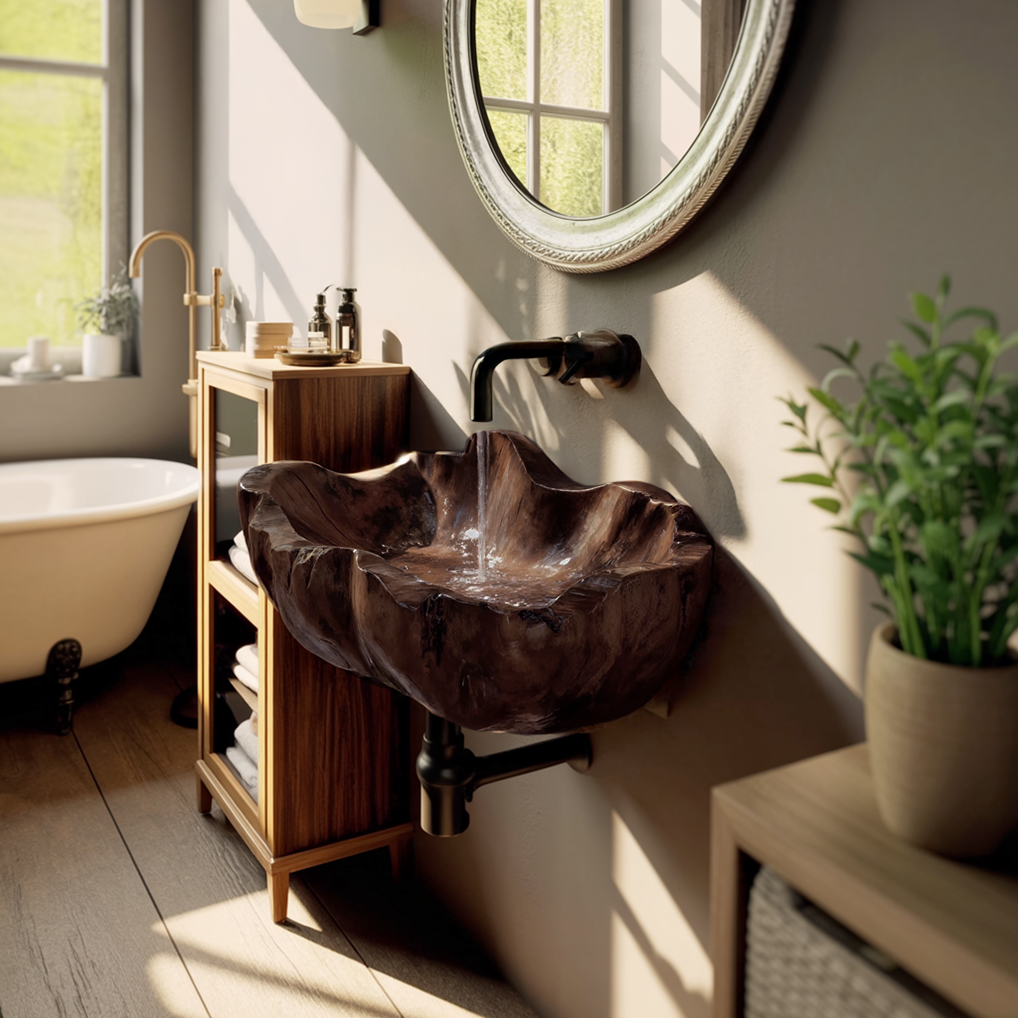 Modern Solid Wood Wash Basin For Luxury Bedroom Furniture Decor SILDTTRVS033