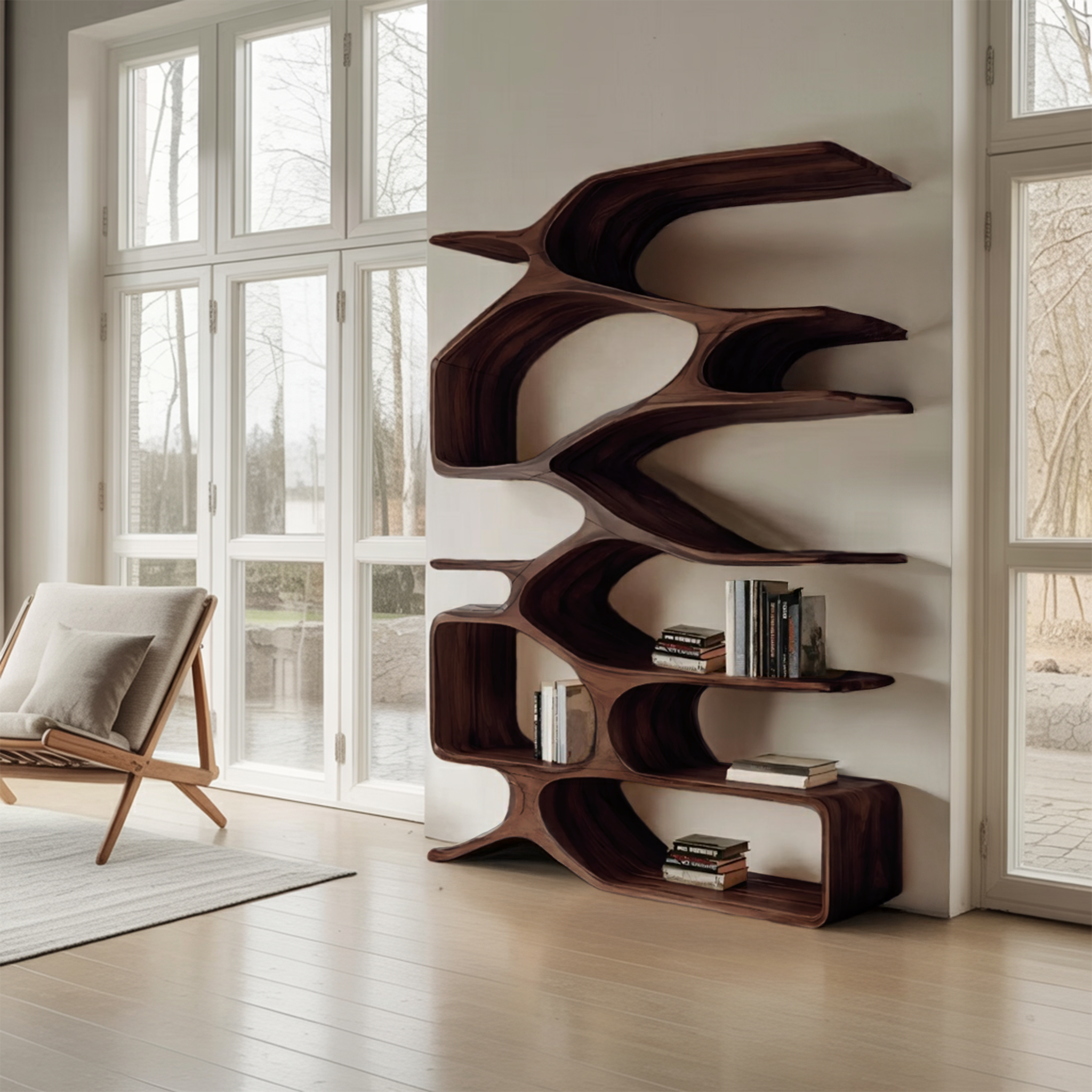 Organic Sculptural Bookshelf For Living Decor RTTHHNBS092