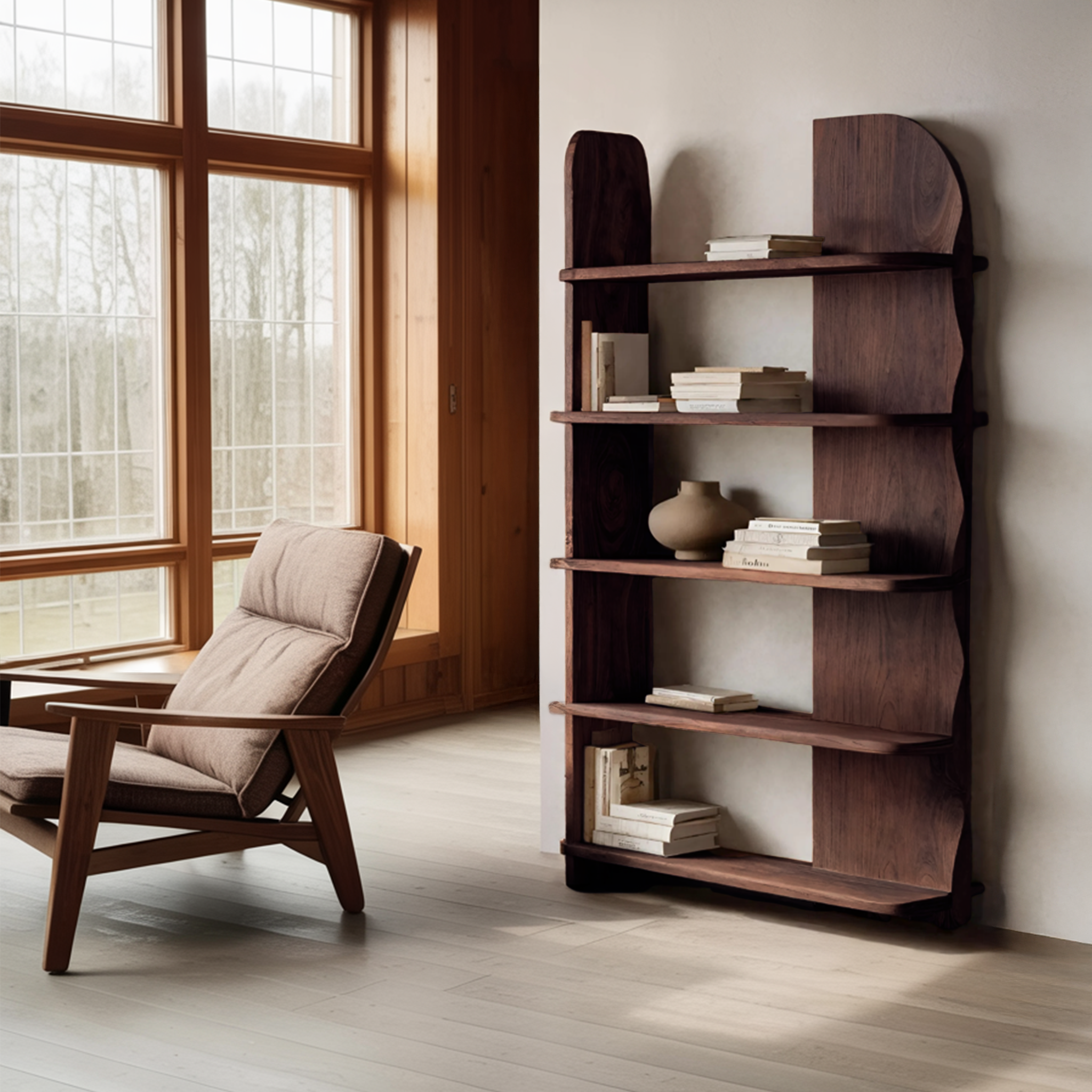 Minimalist Bookcase Sculptural Design For Living Decor RTTHHNBS081
