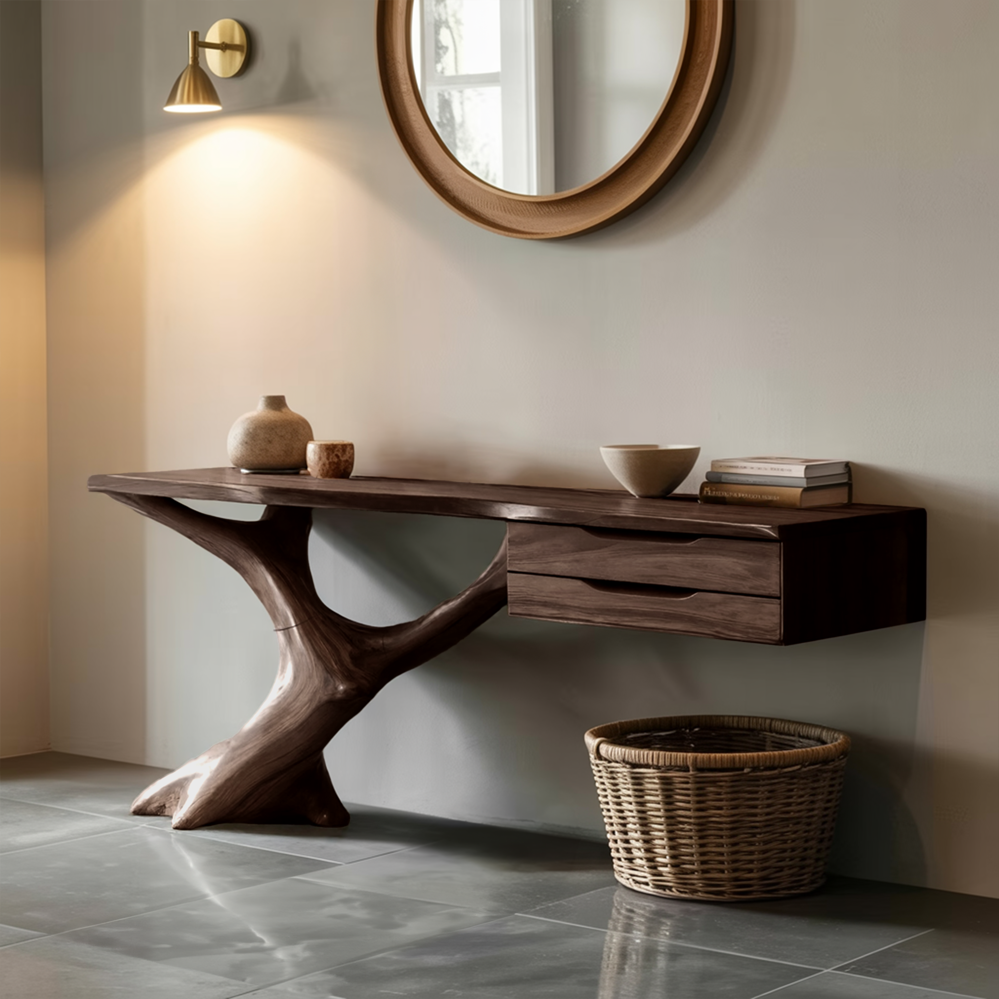 Handcrafted Wooden Console Table For Entryway Design SILDTTNCS016
