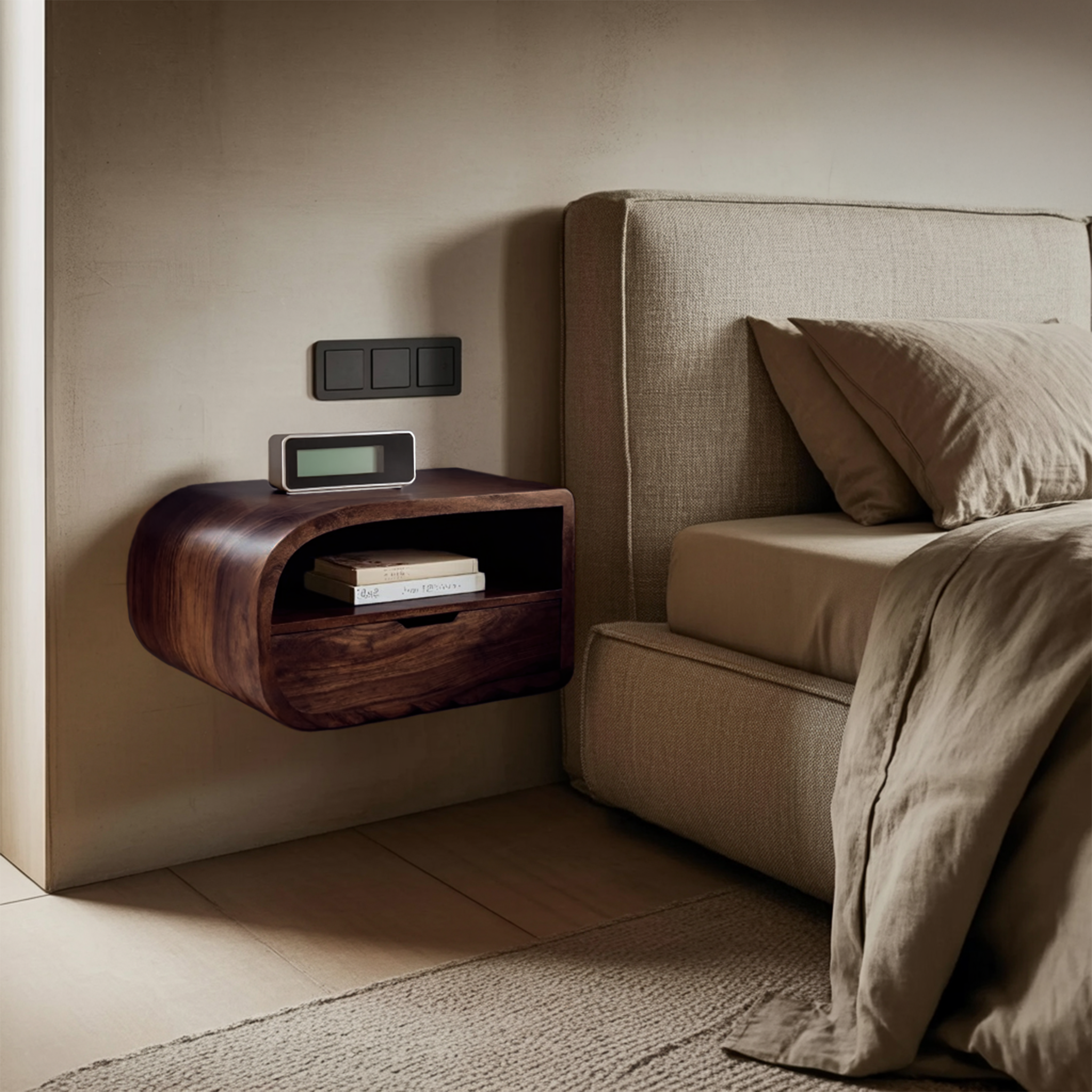 Minimalist Floating Nightstand With Storage For Bedroom RTTHHNNS006