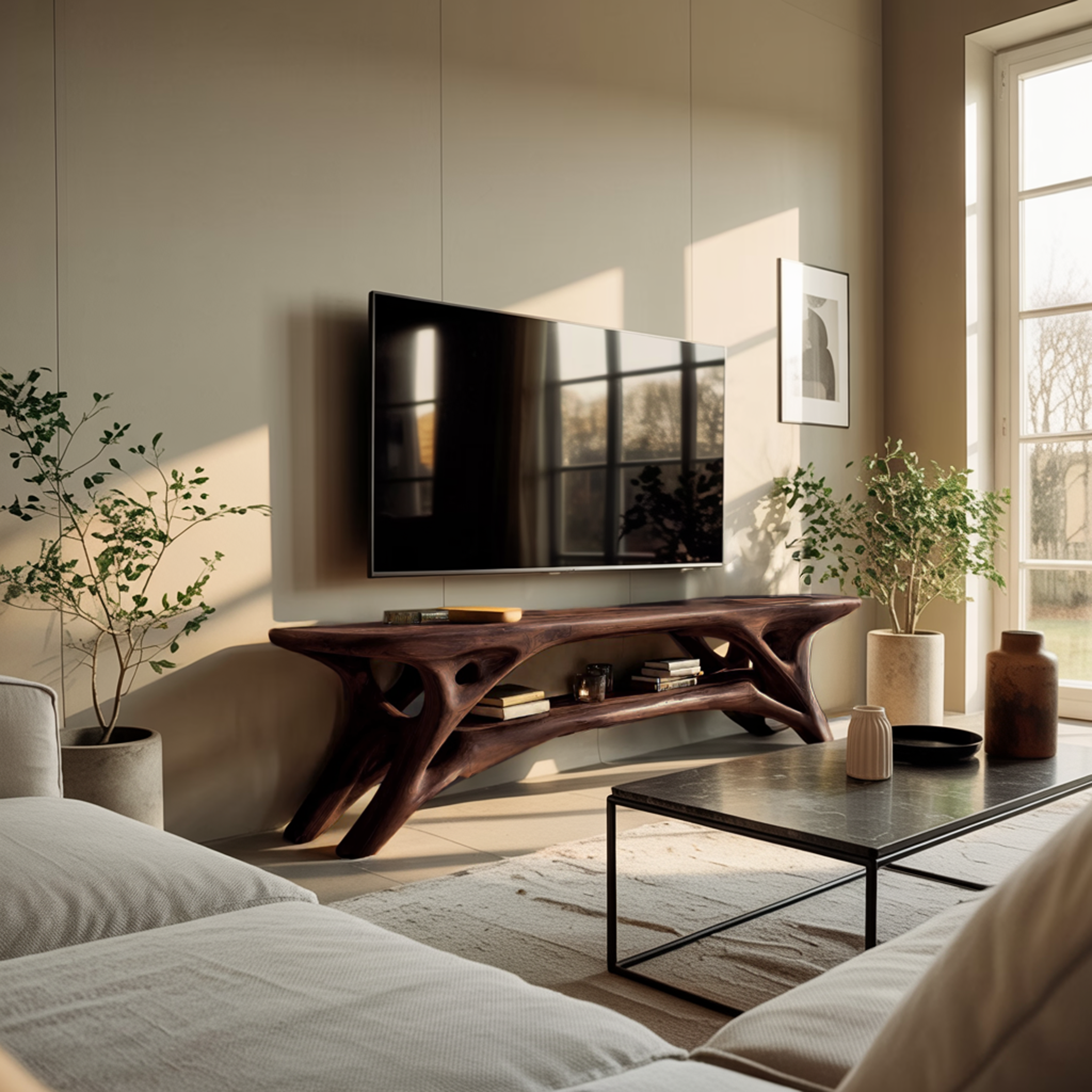Elegant Curved  TV Cabinet For Contemporary Home Decor RTTHTTTVC061